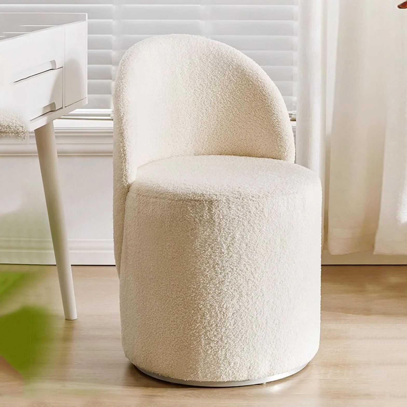 Taburete de Tocador con Respaldo Sin Ruedas, Silla Tocador, Silla Giratoria Pequeña for Dormitorio, Sala de Estar, Silla de Habitación, Linda Silla de Oficina, Taburete Tocador Maquillaje