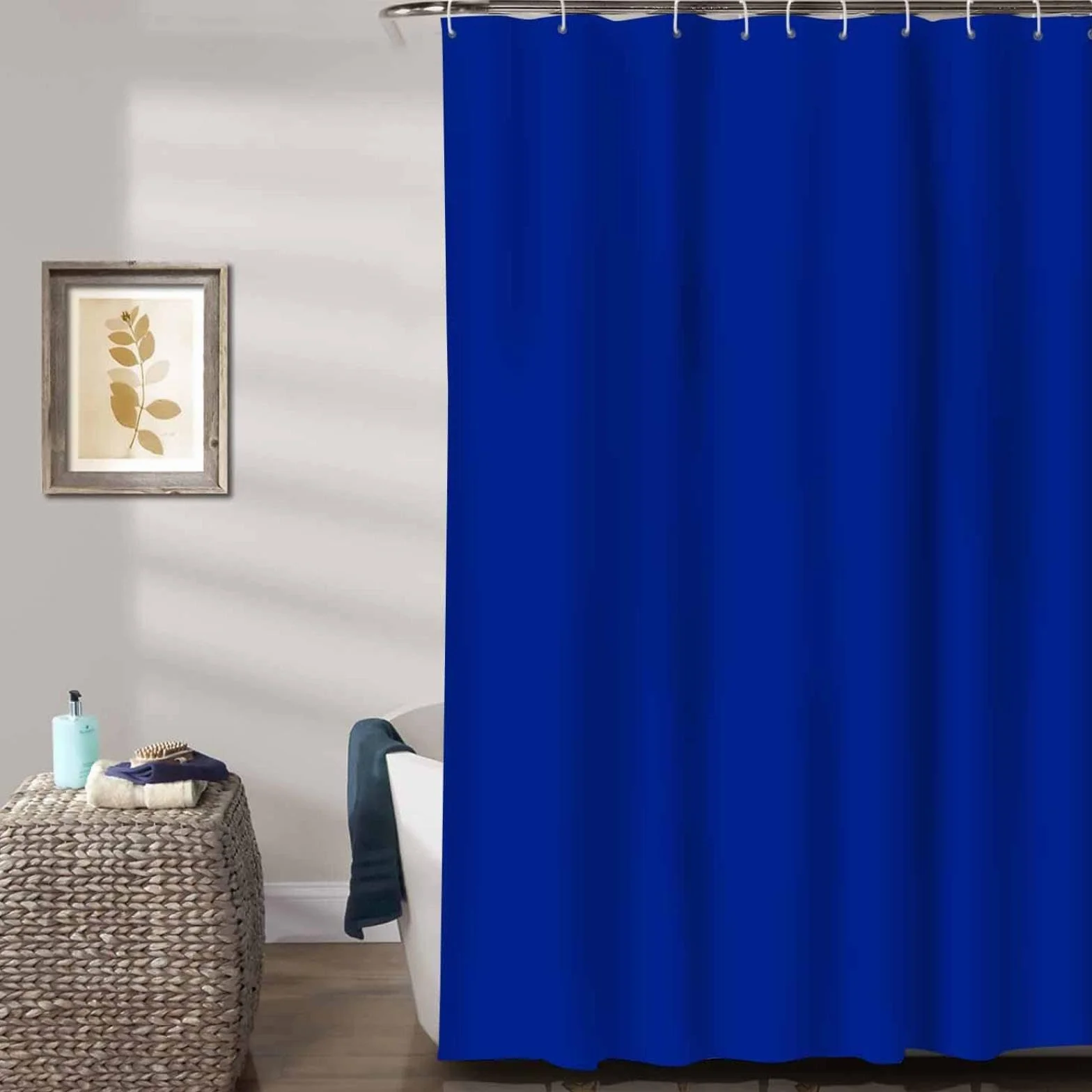 Cortina de ducha impermeable extralarga de 130 x 200 cm, resistente al moho, poliéster, lavable, con 12 ganchos, ideal para baños y bañeras