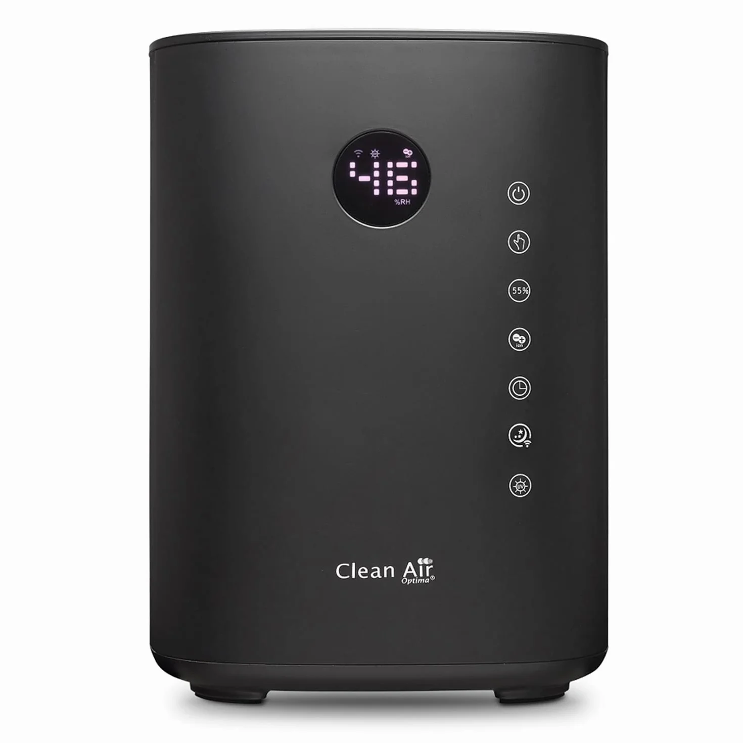 Clean Air Optima CA-604 Smart Top Filling - 3 en 1: Humidificador, purificador de aire y aromaterapia. - Capacidad min.120 ml/h - máx.400 ml/h! - Ideal para habitaciones de hasta 55 m²/140 m³ (negro)