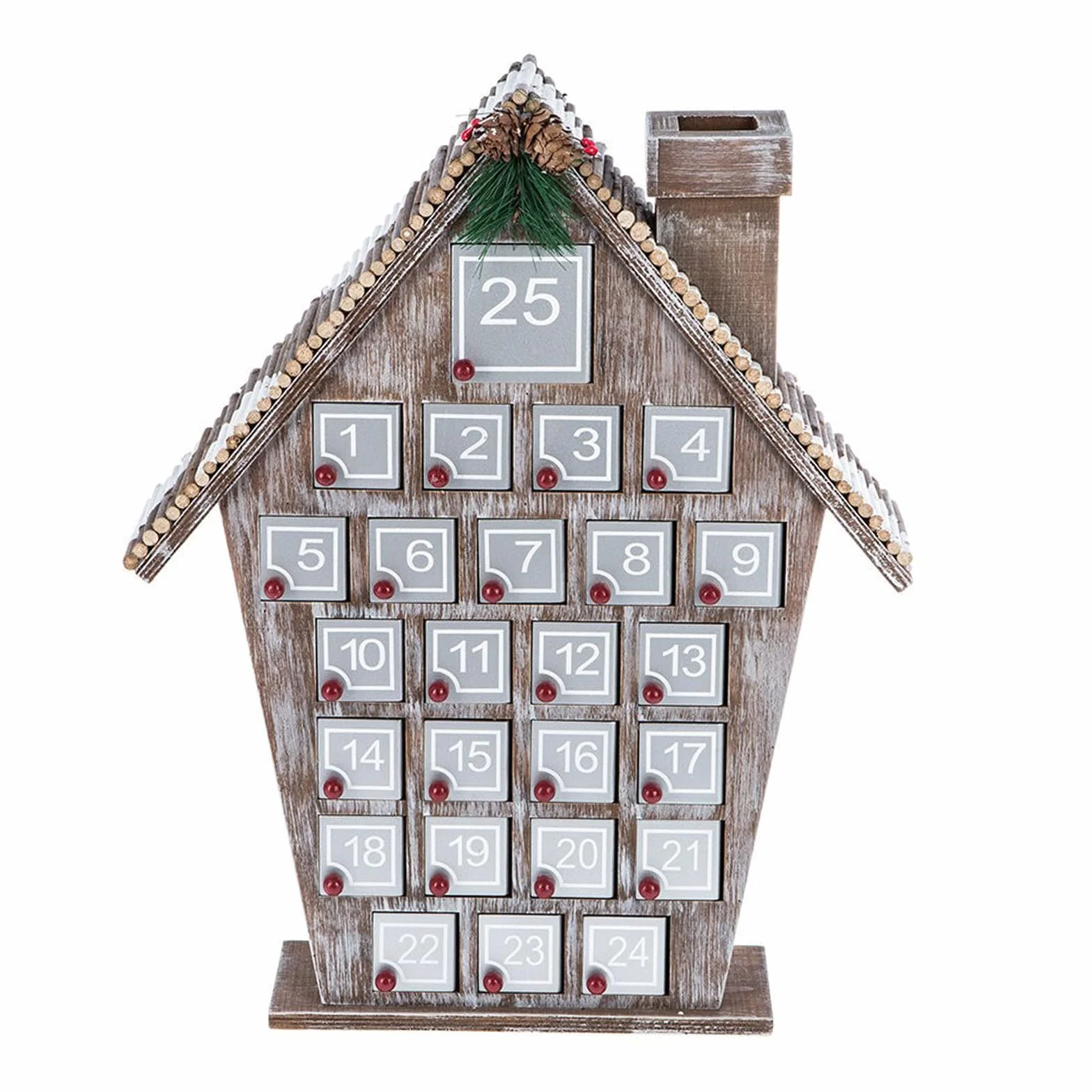 Casas Decorativas de Calendario de Adviento de Madera Casas de Calendario de Adviento de Madera navideña con 24 Tarjetas para Decoraciones navideñas de Cuenta Regresiva de Festivales