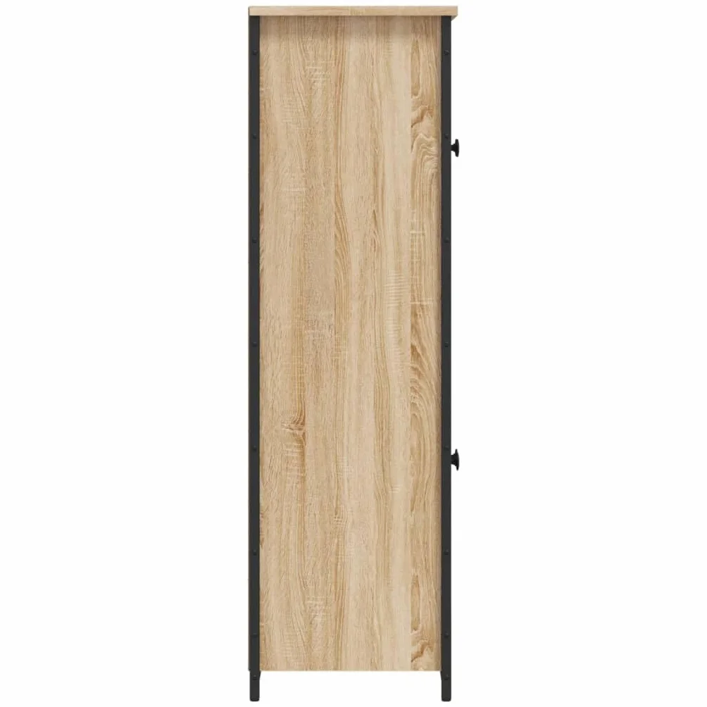 vidaXL Aparador Alto, Alacena con Puertas Estantes, Armario Consola, Aparador Auxiliar para Salón Hogar, Madera Contrachapada Roble Sonoma
