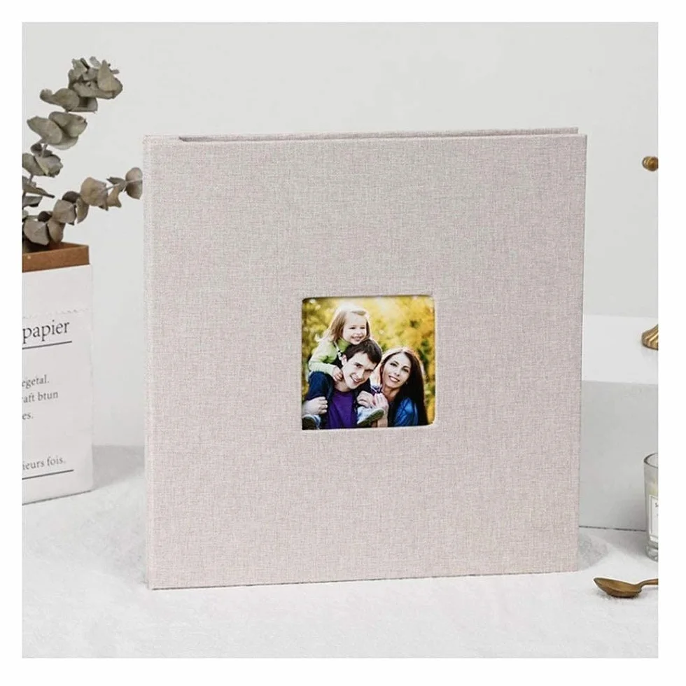 Autoadhesivo Cine Álbito Scrapbook Burlap Diy Álbum Moderno Estilo Cubierta de Lino Capacidad Manual Manual Creativo Álbum Niños Amantes de la Familia Álbum de Boda Memoria Presente Memorias Lib