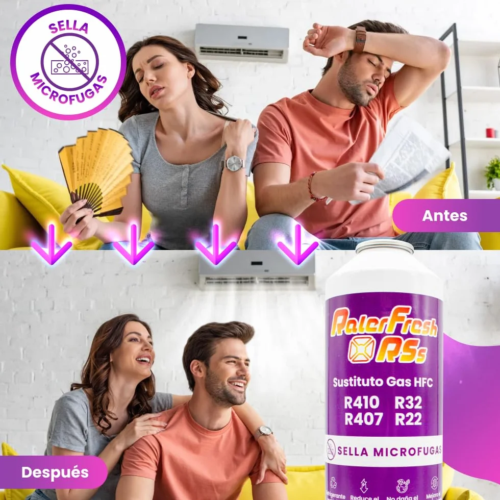 Ralerfresh RS Gas Refrigerante Sustituto R410 R32 R407 R22 Recarga Ecologica Aire Acondicionado Split