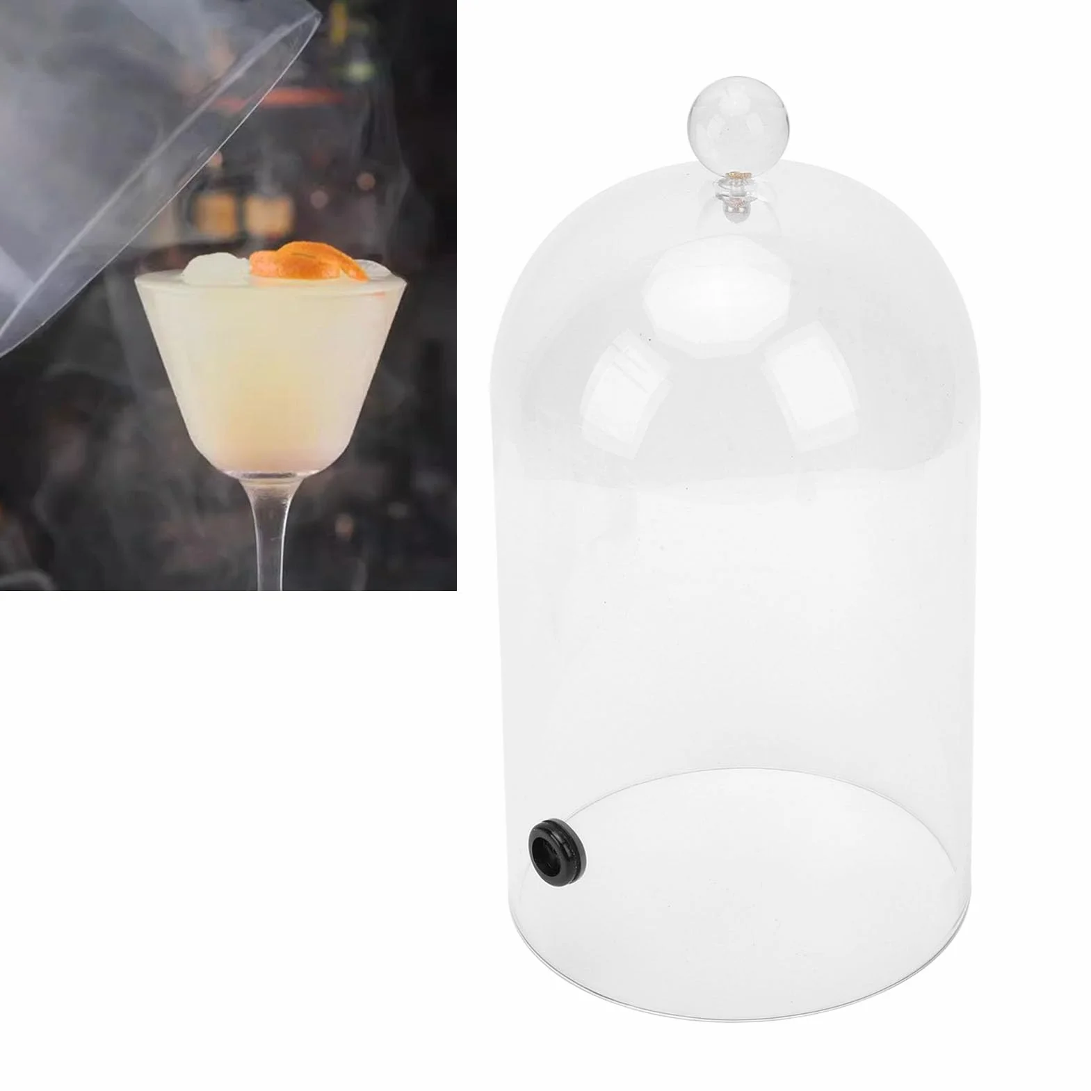 Cúpula para Fumadores de Cócteles, Caucho Acrílico Transparente para Fumar para Cocina (33cm)