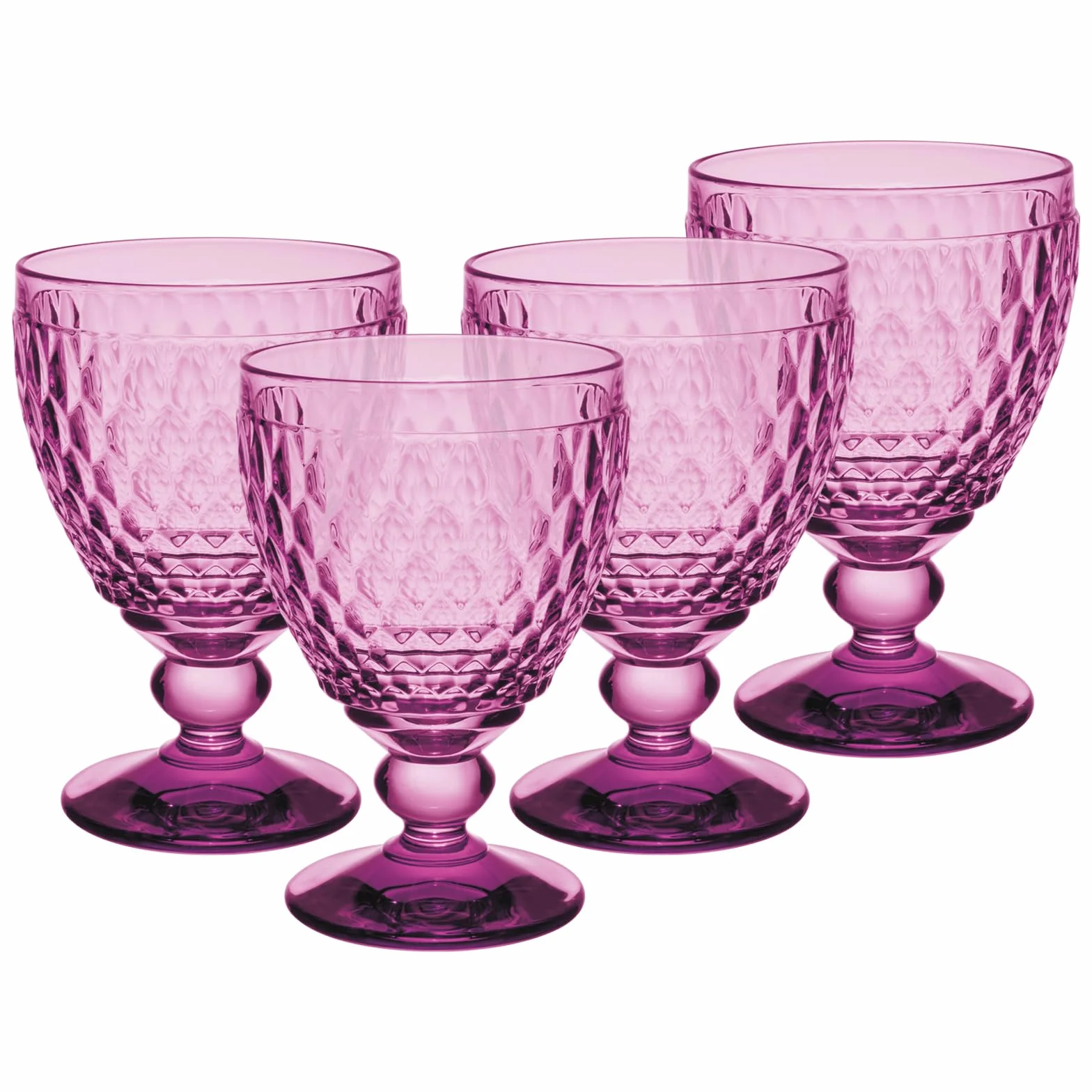 Villeroy & Boch Boston Berry - Juego de 4 copas de vino tinto, 200 ml, aptas para lavavajillas, color rosa