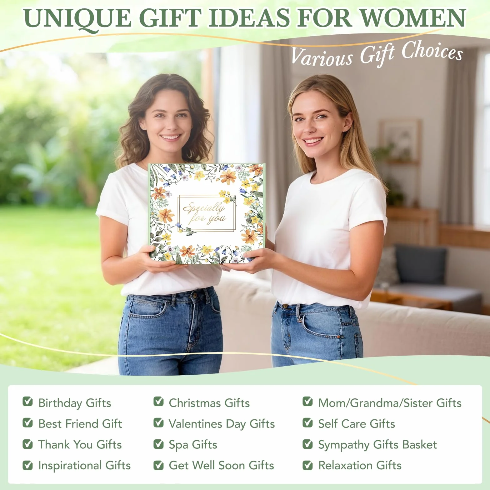 Canastas de regalo para mujeres, 11 piezas de regalos únicos de cumpleaños para mujeres, cestas de regalo de cuidado personal, agradecimiento, recuperarse, regalos inspiradores de amistad para mamá