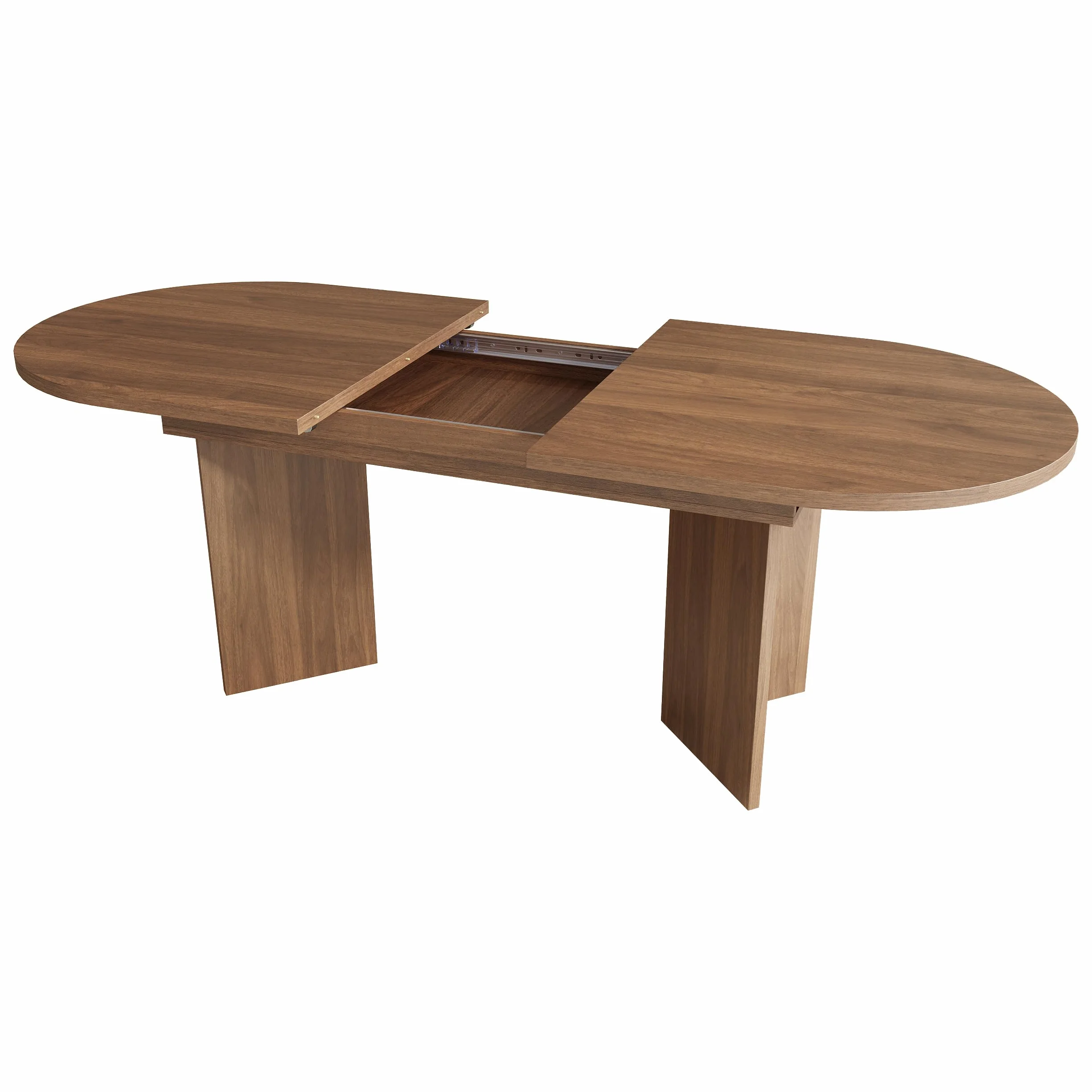 Mesa de comedor extensible 120/160 x 80 cm para 4–6 personas, mesa de comedor rectangular con esquinas redondeadas y tablero de 18 mm, mesa de cocina moderna de estilo sencillo (Nogal, 120/160 x 80 cm