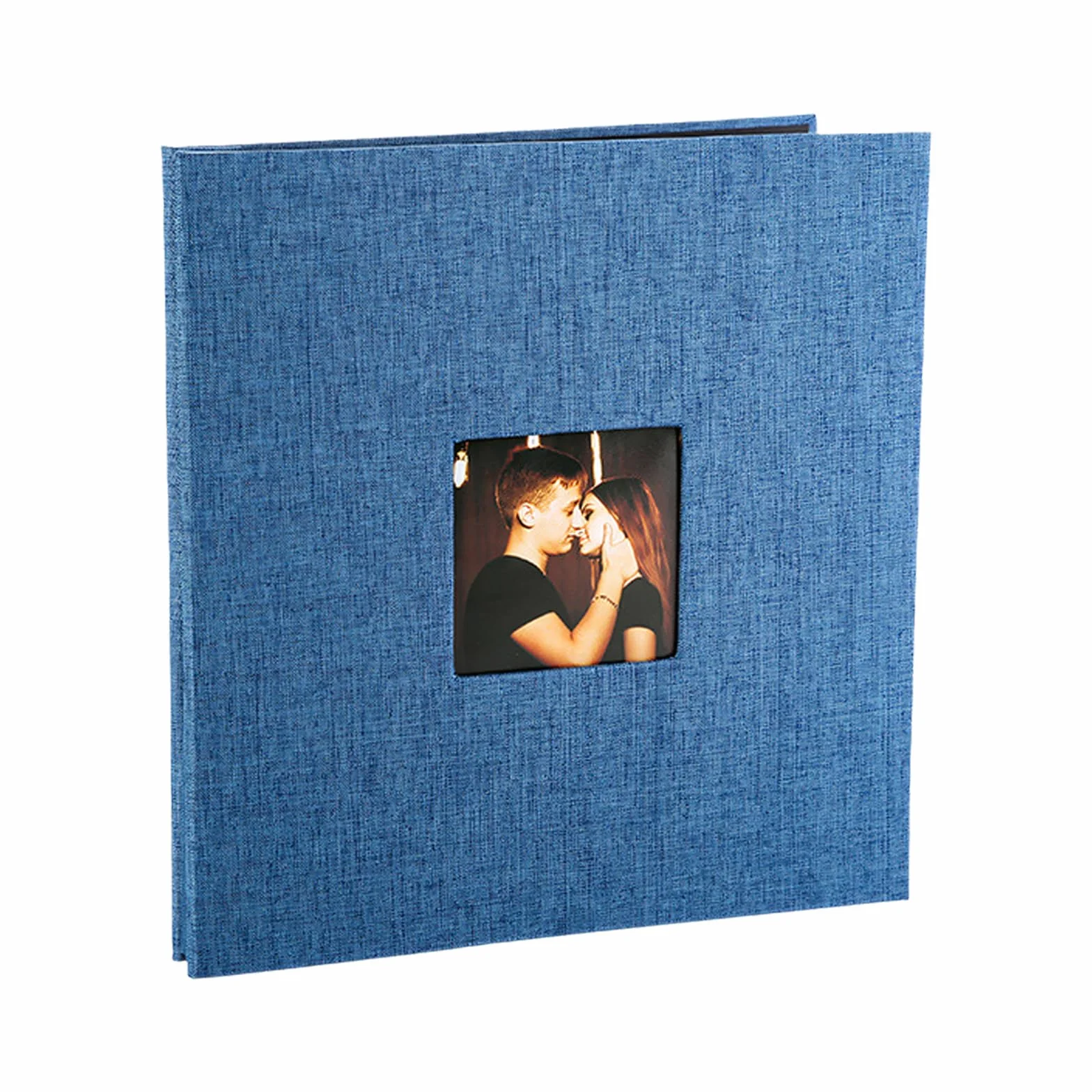 Álbum de fotos adhesivo con cubierta de lino y ventana para bodas, viajes, cumpleaños, recuerdos, regalo de 40 páginas