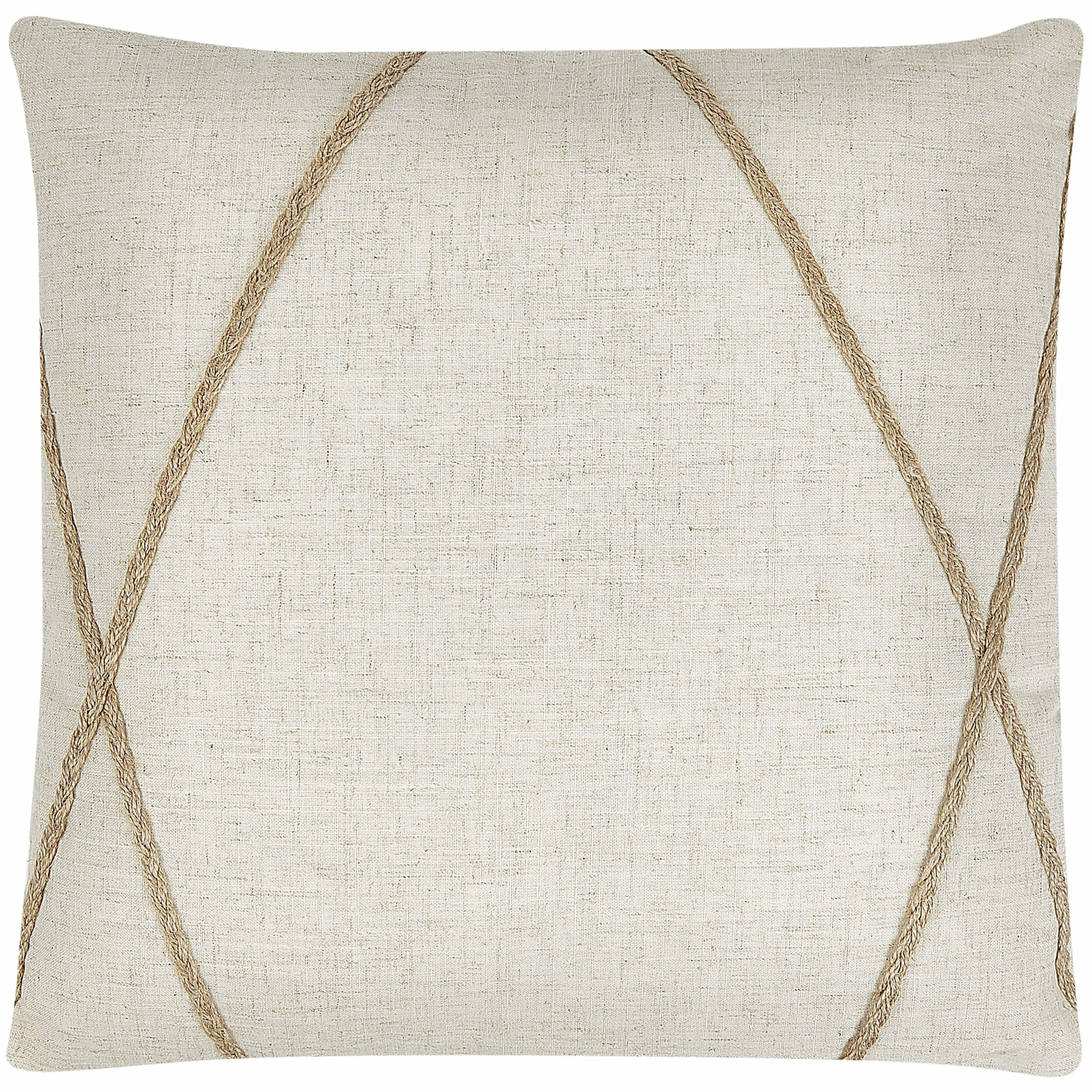Conjunto de 2 cojines decorativos yute beige patrón geométrico 45 x 45 cm fundas extraíbles cierre de cremallera estilo boho moderno Licuala