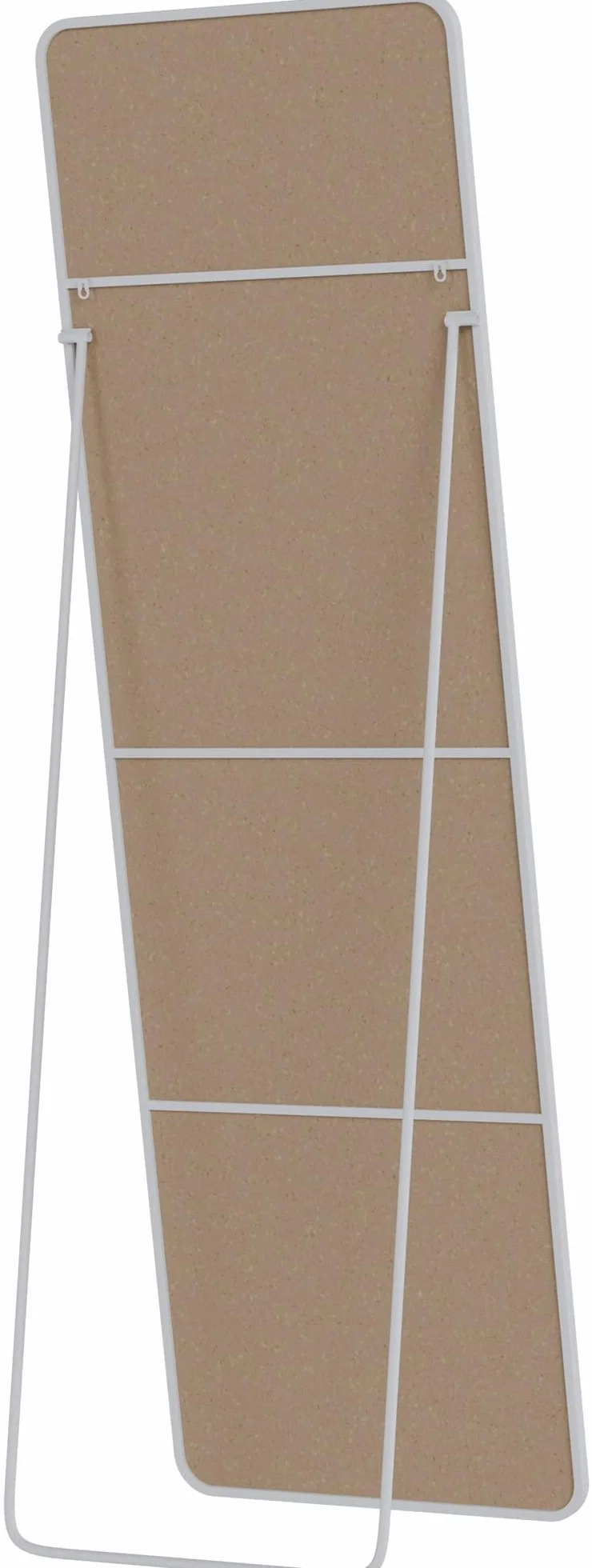 CLP Espejo Grande Gurnee, Espejo de pie y Espejo de Pared en uno, Espejo de Cuerpo Entero Marco metálico en Varios tamaños y Colores, Color:Blanco, Tamaño:160x50 cm