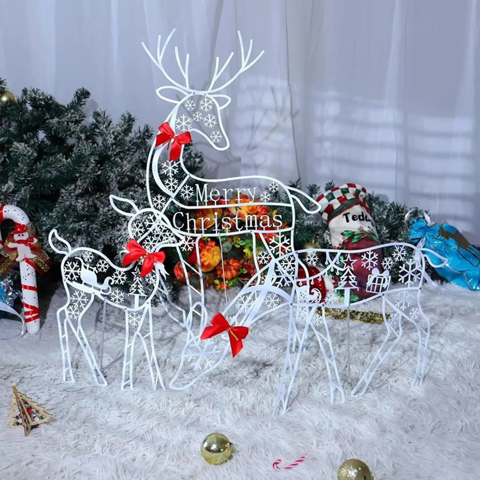 Navideños de Exterior Decoración De Jardín Trasero Estacional | Decoraciones Festivas De Jardín para Propietarios Planificadores de Jardín Delantero Porche Patio Césped