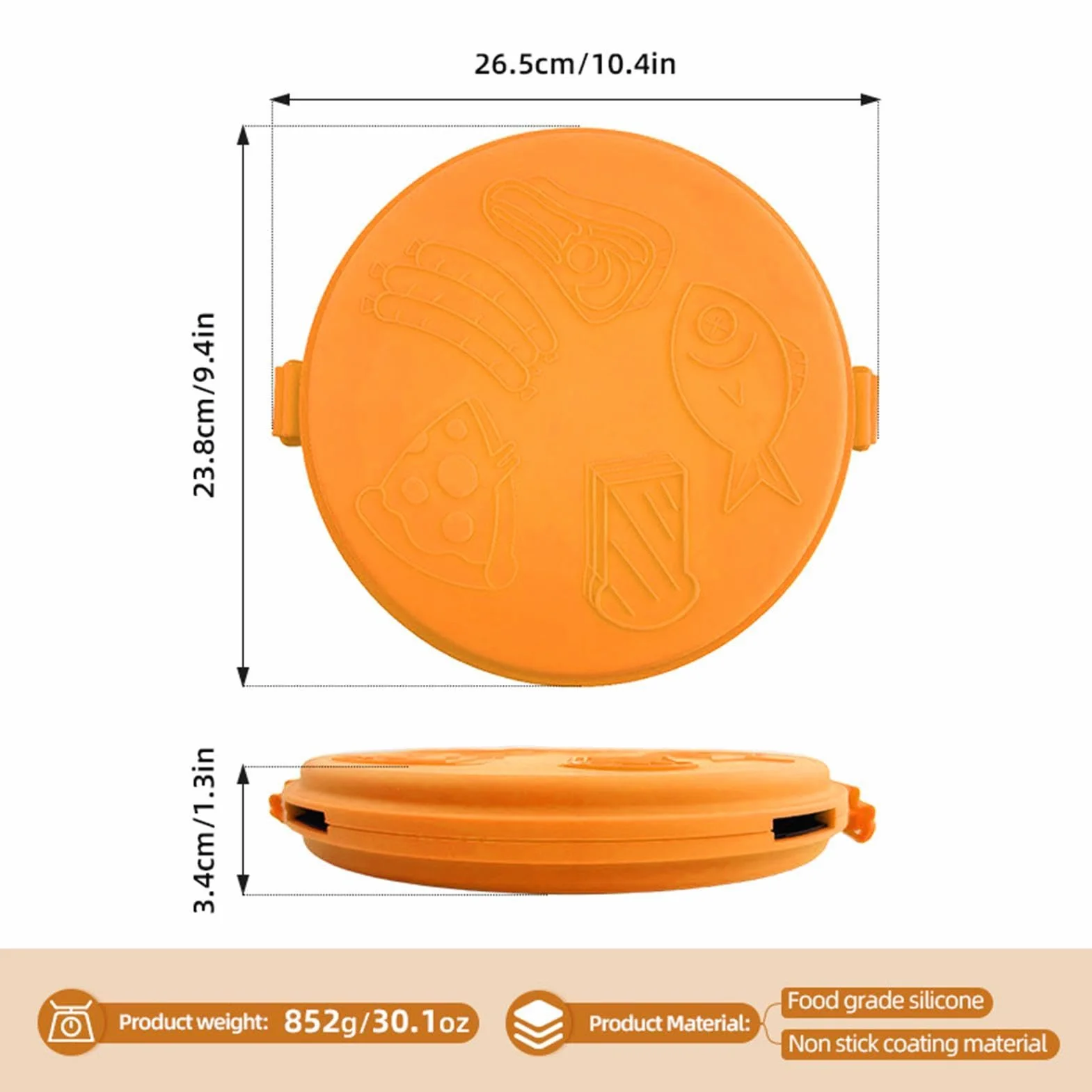 Generisch Plancha para microondas – y hornear rápidamente – Derretidor de queso antiadherente | Ideal para pizza, panqueques y desayunos | Utensilios de cocina compactos para dormitorio y oficina