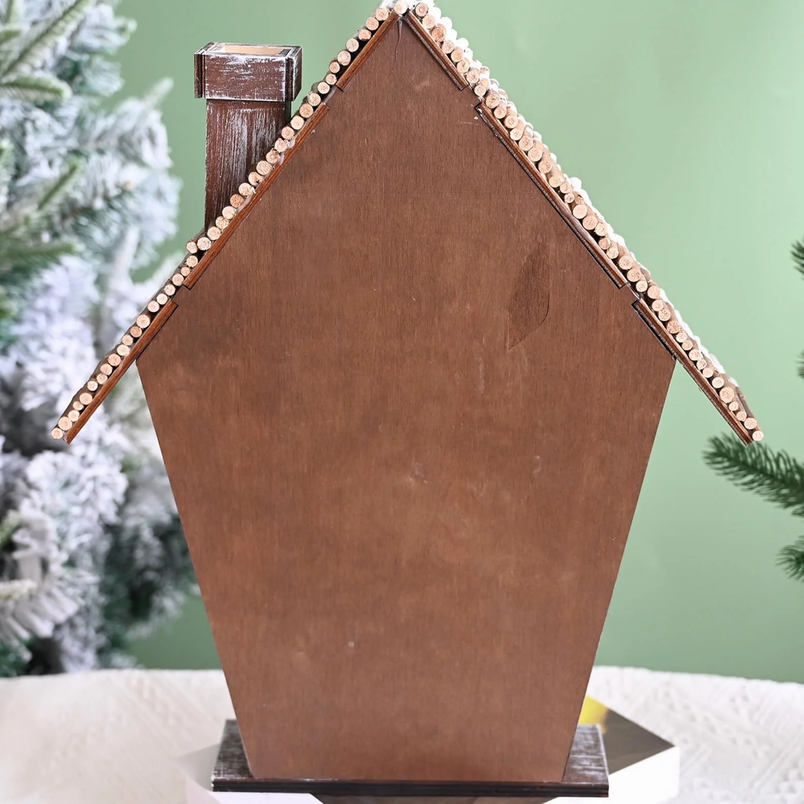 Casas Decorativas de Calendario de Adviento de Madera Casas de Calendario de Adviento de Madera navideña con 24 Tarjetas para Decoraciones navideñas de Cuenta Regresiva de Festivales