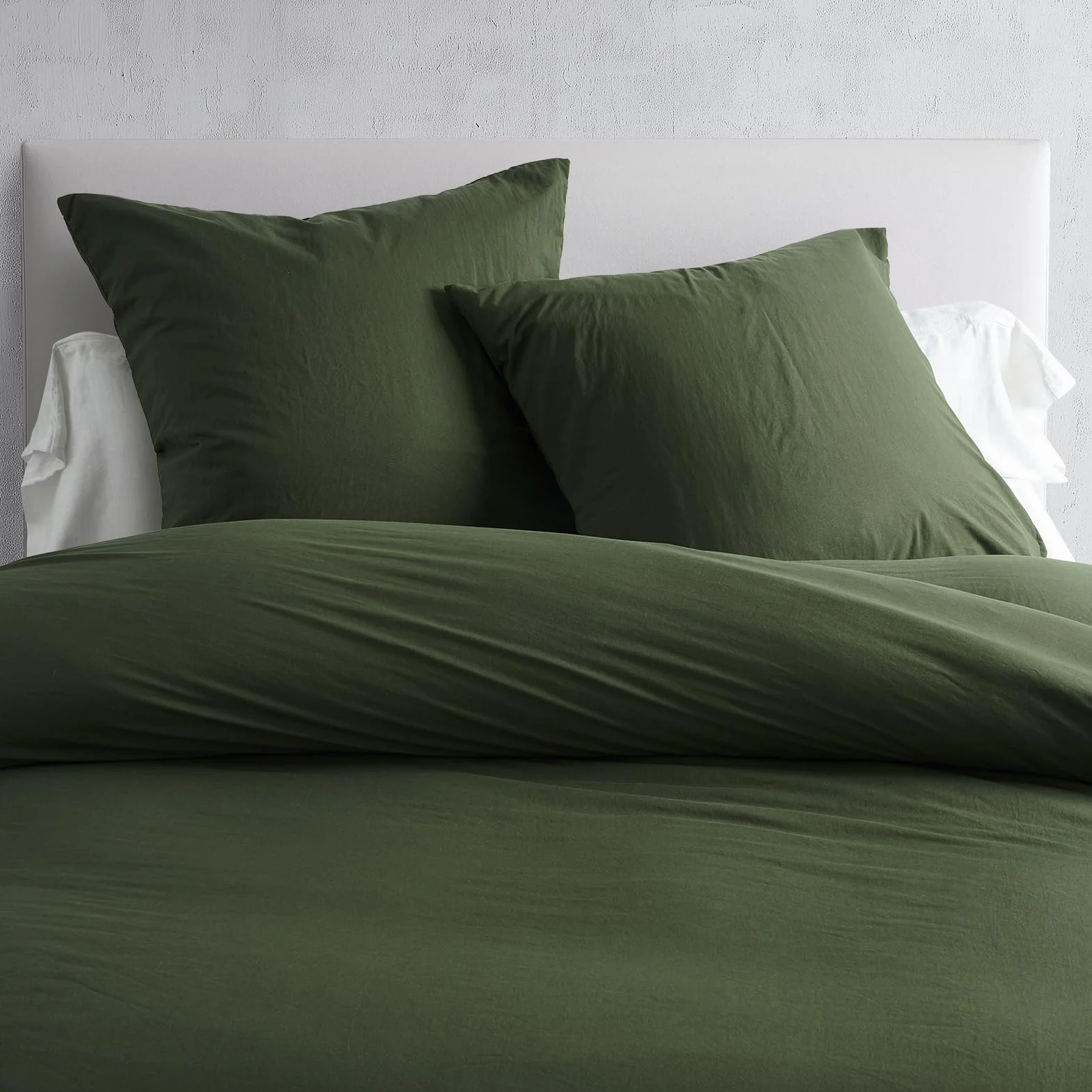Funda Nórdica Cama 90 Verde Oliva, Microfibra Prelavada Súper Suave Tacto Algodón, Certificación Oeko-Tex, 2 Fundas 135x200 + 2 Almohadas 80x80 cm
