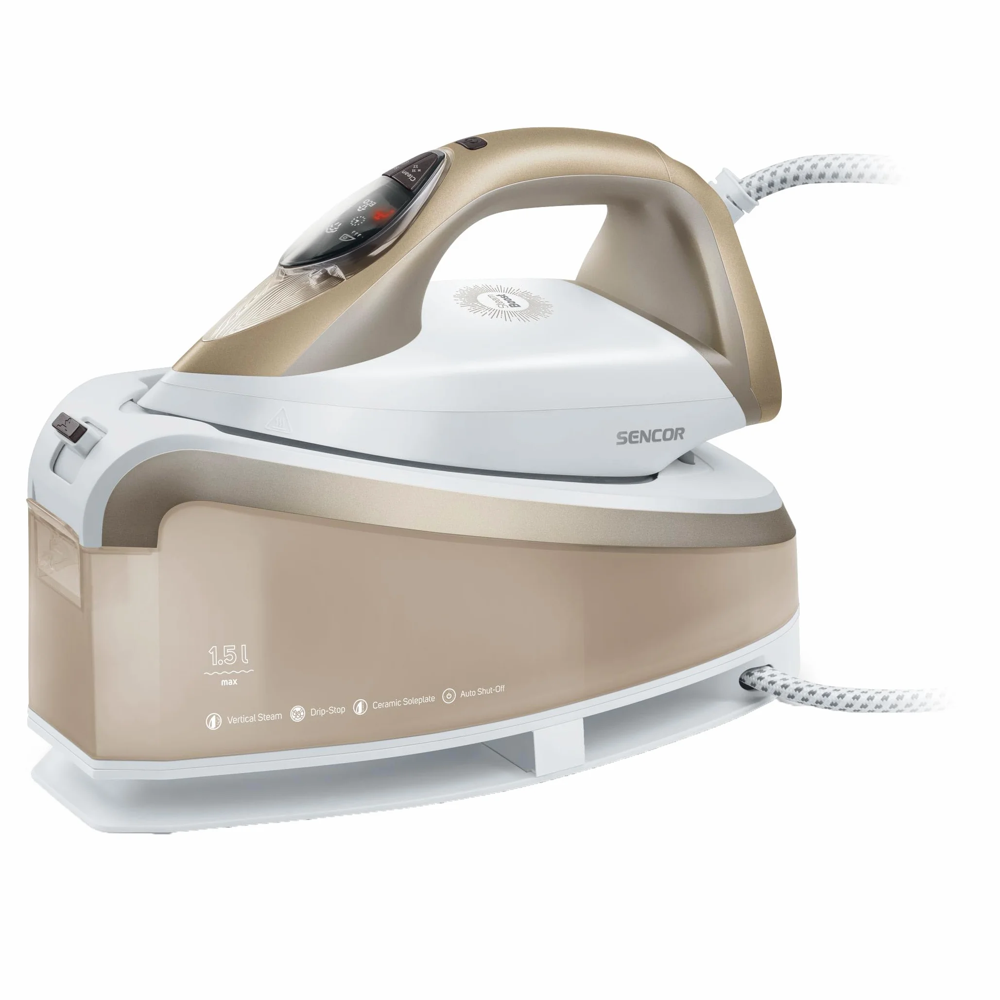 Sencor Centrale Vapor, Ultra Rápido, Tecnología Antical y Anti-Gota, Potencia 2400 W, Capacidad del depósito de agua de 1,5 L