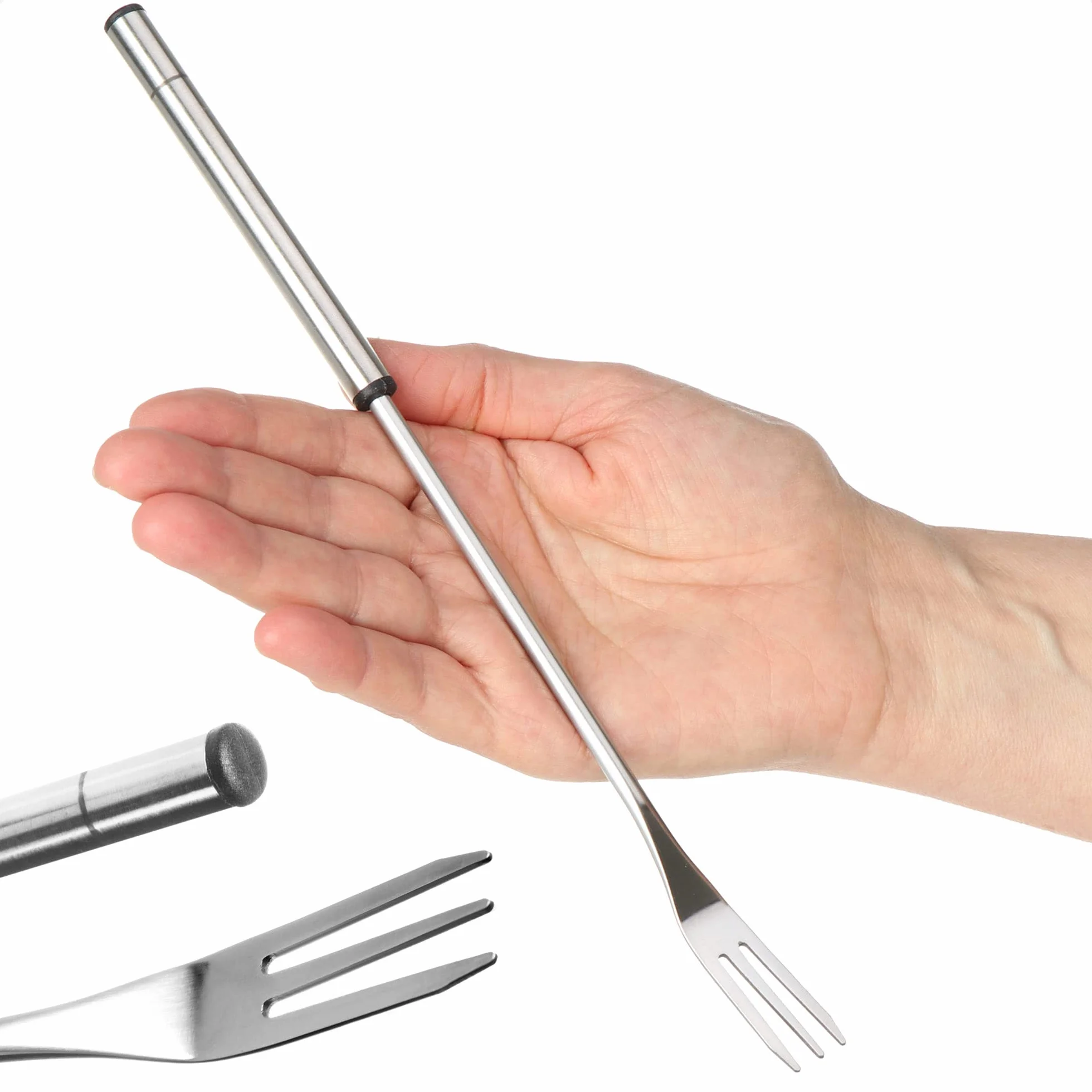 COM-FOUR tenedores fondue acero inoxidable 26 cm aptos lavavajillas 12 piezas