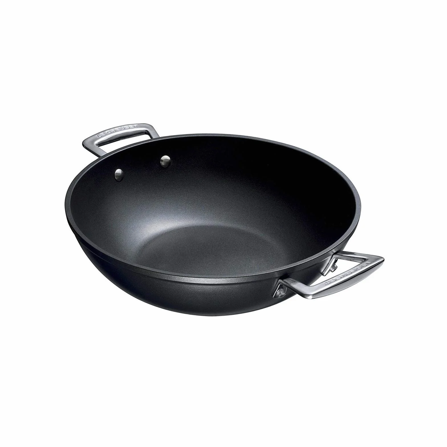 Le Creuset Wok antiadherente endurecido, diámetro 32 cm, aluminio forjado, Negro, 51105320010502