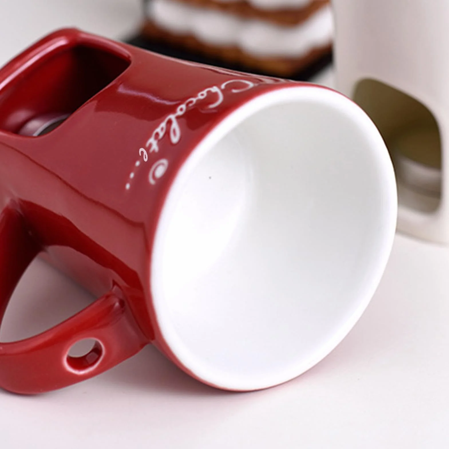 Taza de fondue de chocolate de cerámica con velas de té