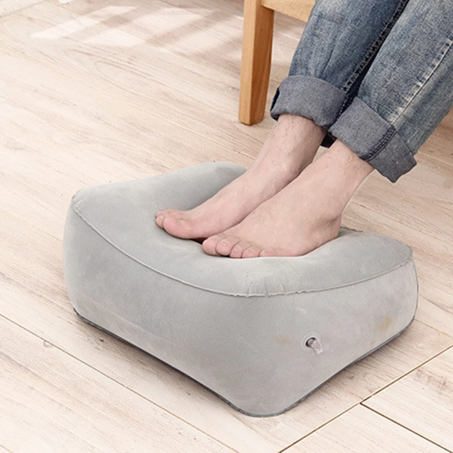 Almohada Inflable para reposapiés Debajo del Escritorio Cojín para reposapiés Cojín para pies Reduce la hinchazón Mejora la circulación para Viajes Uso en el hogar
