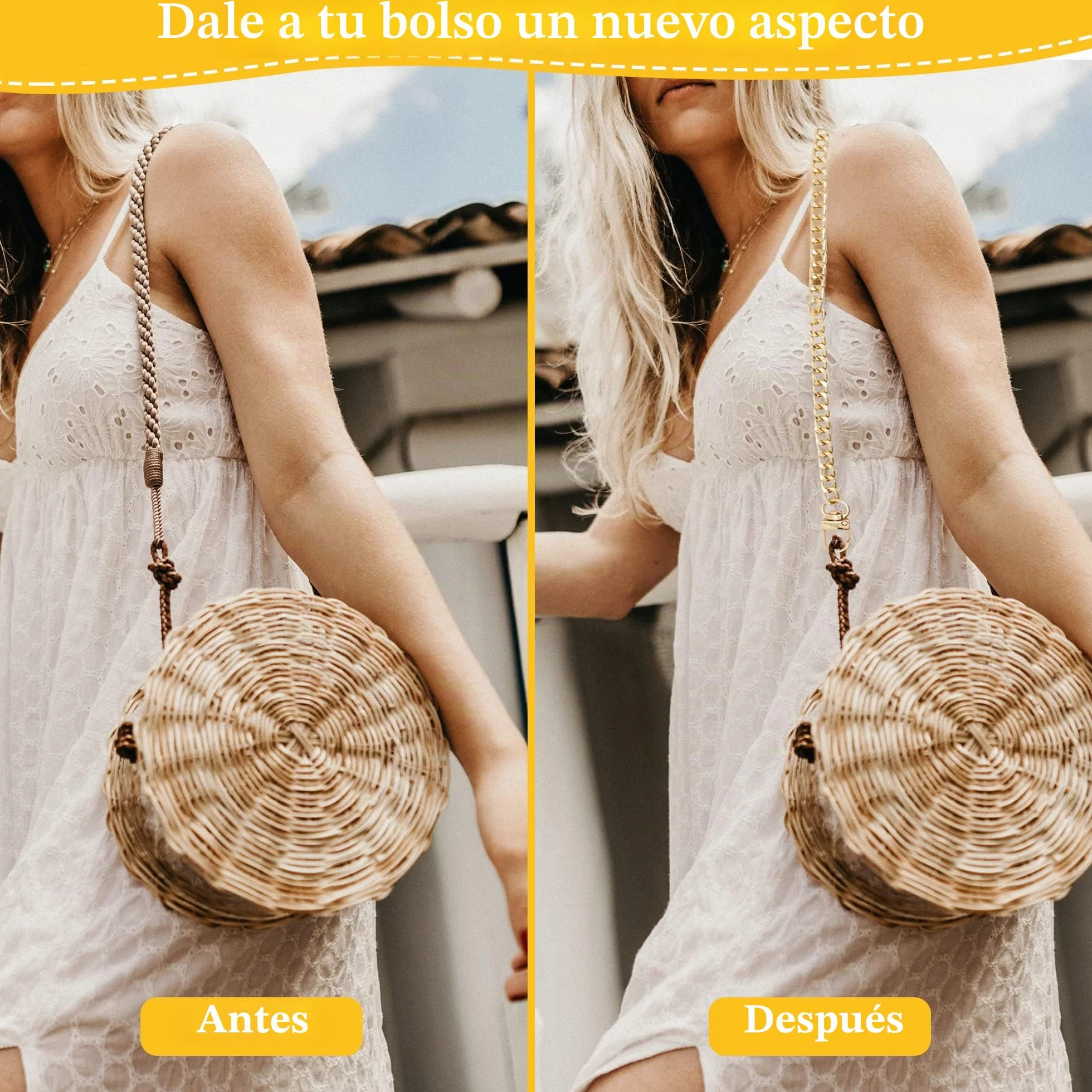 CiciIng Cadena para Bolsos de Oro 60 cm