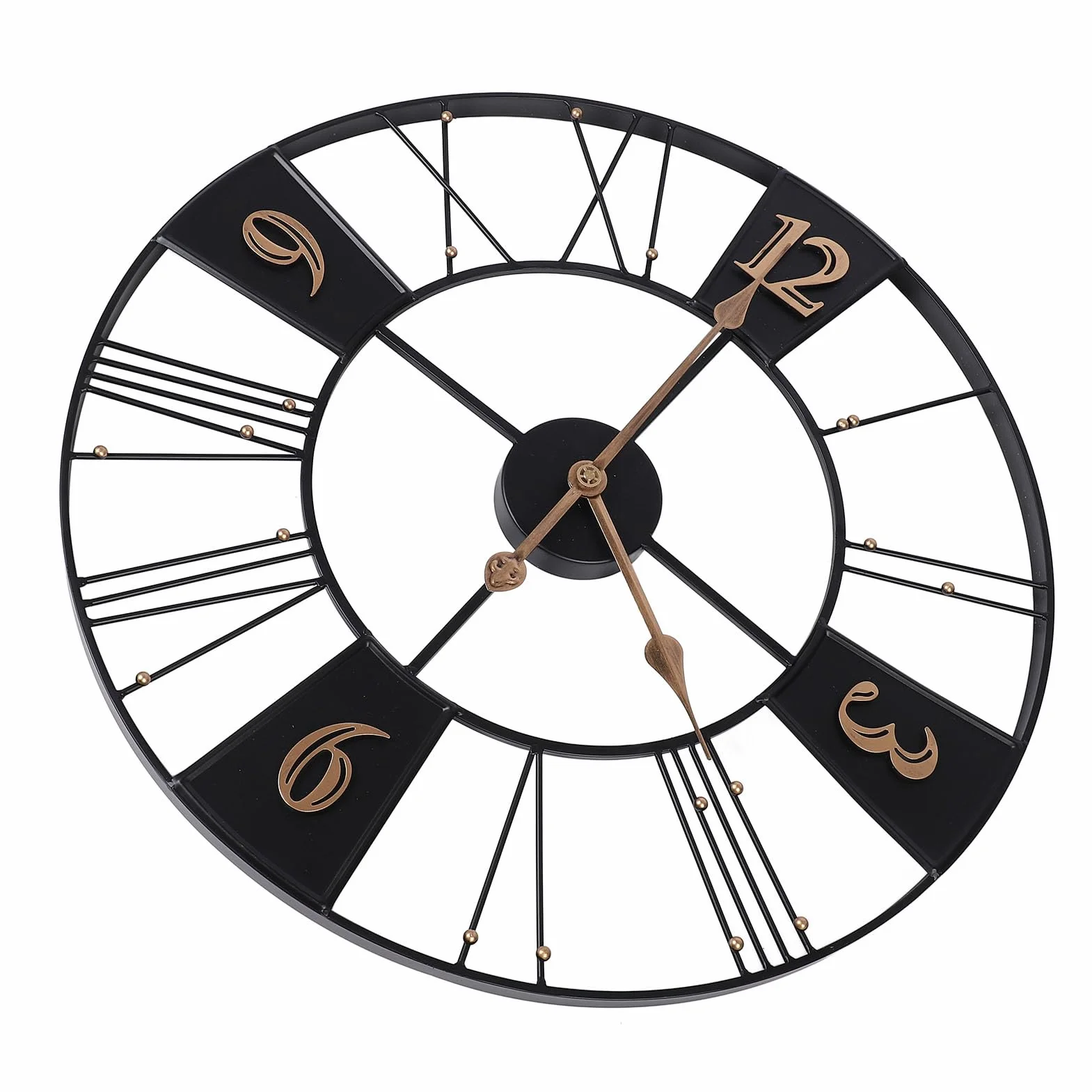 Reloj de Pared Industrial Retro, Diseño Vintage, Reloj Silencioso de Metal para Sala de Estar y Oficina, 23,62 Pulgadas