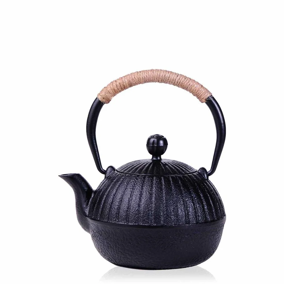 Tetera Juego De Té Teapot Tetera De Té Tea Kettle Tetera Meilan Bambú Pote De Hierro Fundido Casero Tetera De Hierro Fundido Vintage Tetera De Hierro Fundido Té De Hierro Sin Recubrimiento 500 Ml-Pequ