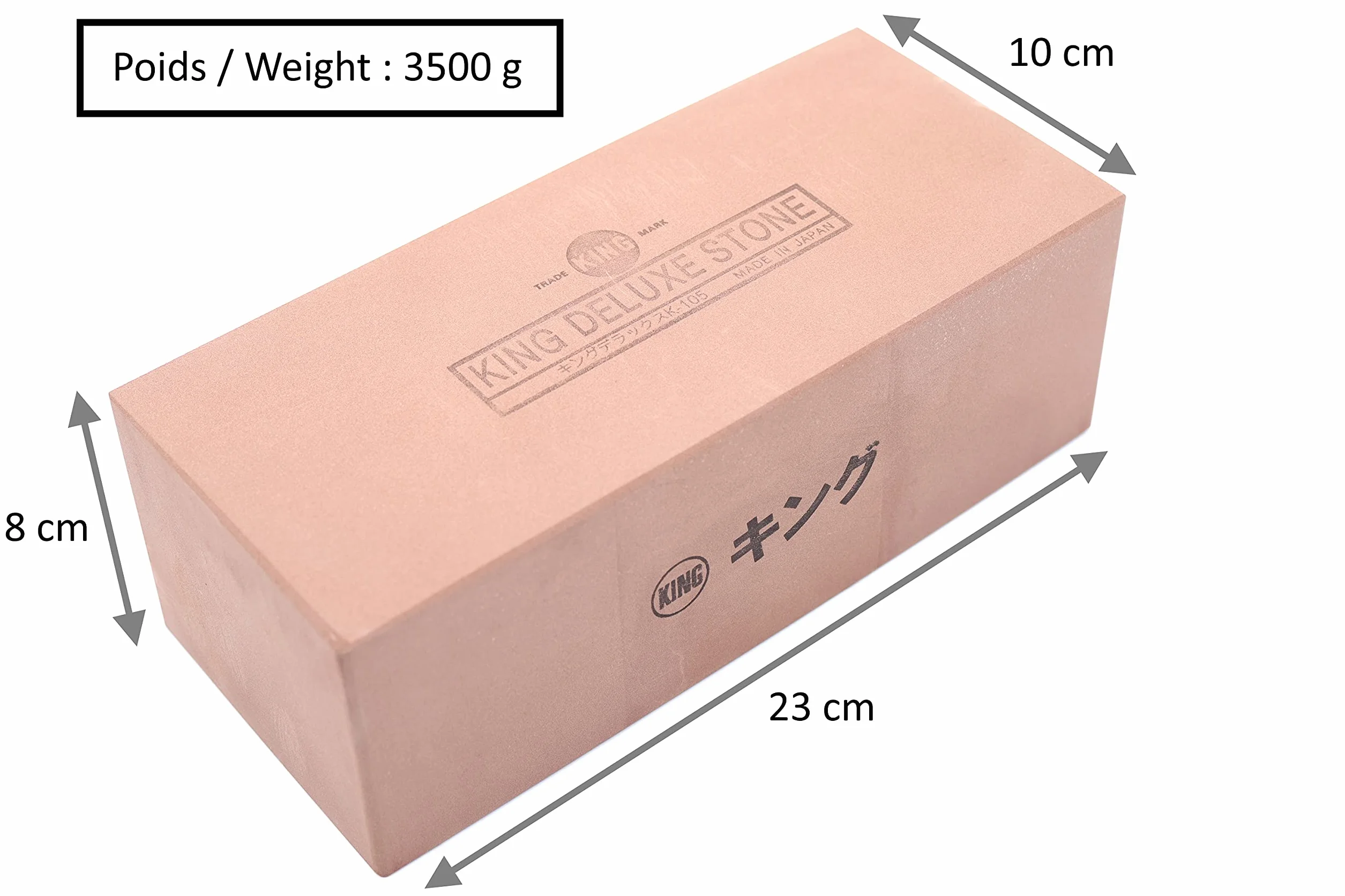Piedra de afilar japonesa extra grande King K-105 800 grano #800 mantenimiento afilado hoja Cuchillos de cocina Herramientas de bricolaje y jardinería fabricadas en Japón