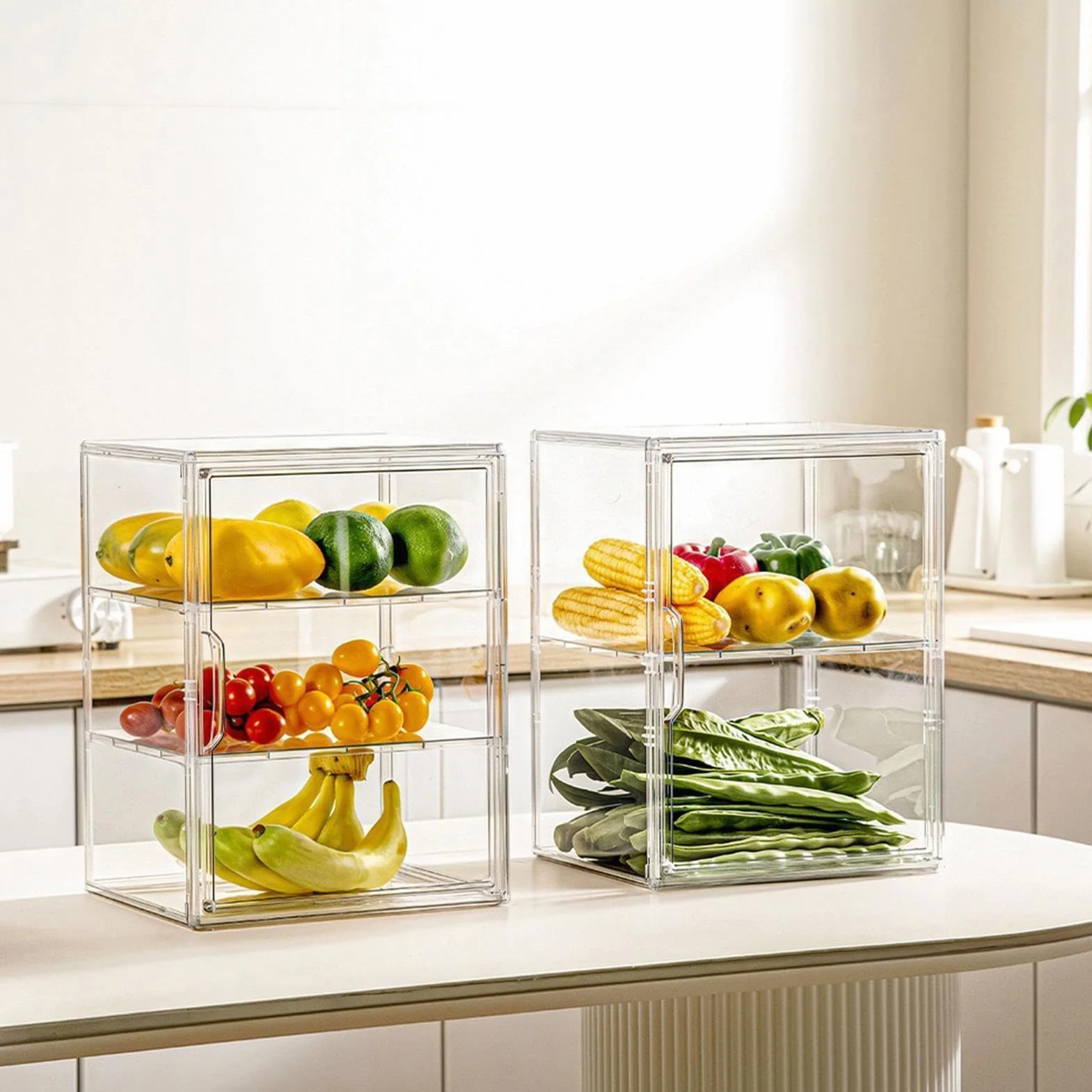 Expositor De Panadería Expositor Ajustable Transparente De Acrílico | Contenedor De Pan Para Encimera De Cocina para encimera, esquina, despensa, sándwich, tostada, hogaza, masa, bollo,