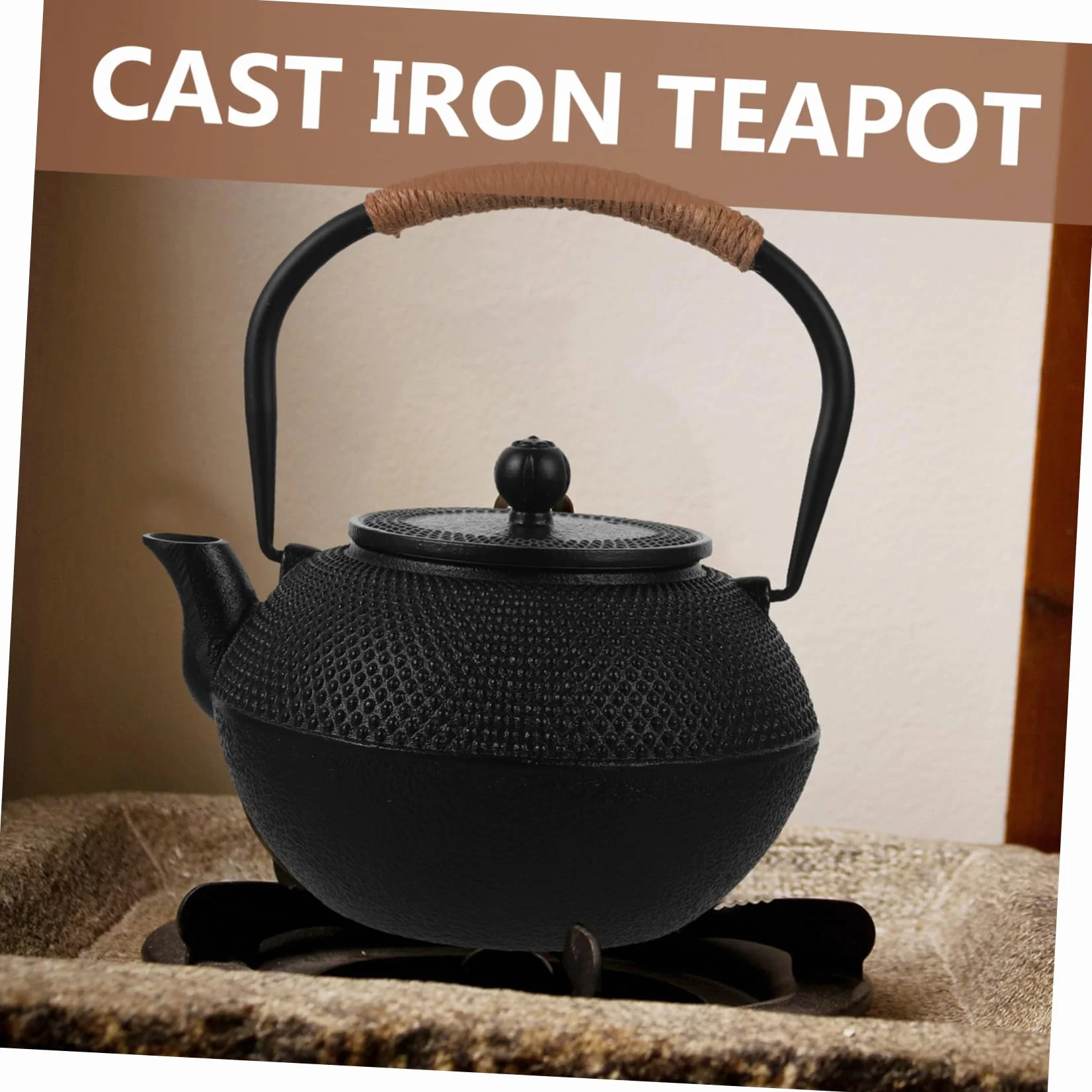 PRETYZOOM Tetera De Hierro Japonesa De Tetera Para Estufa Tapa Para Preparar Té La Cocina