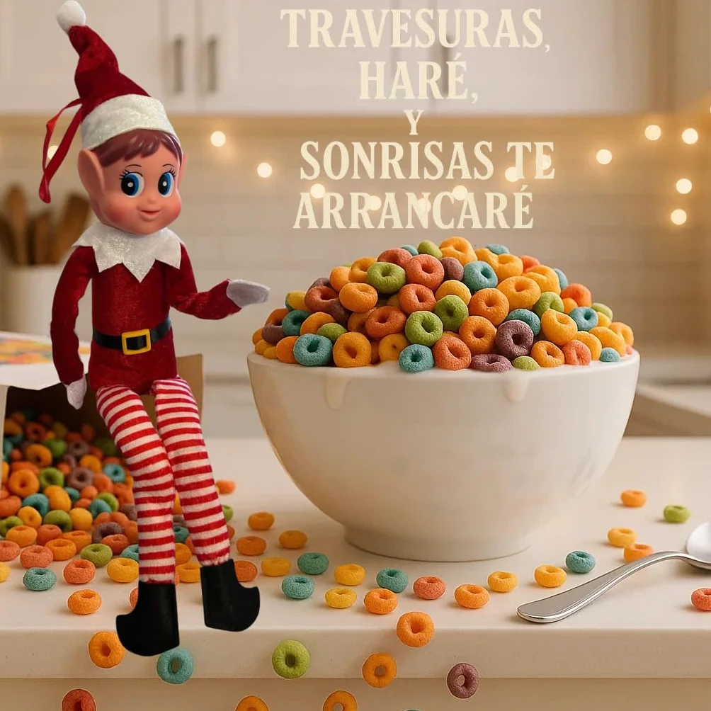 Duende Travieso Navidad Decoración con Calendario de Travesuras
