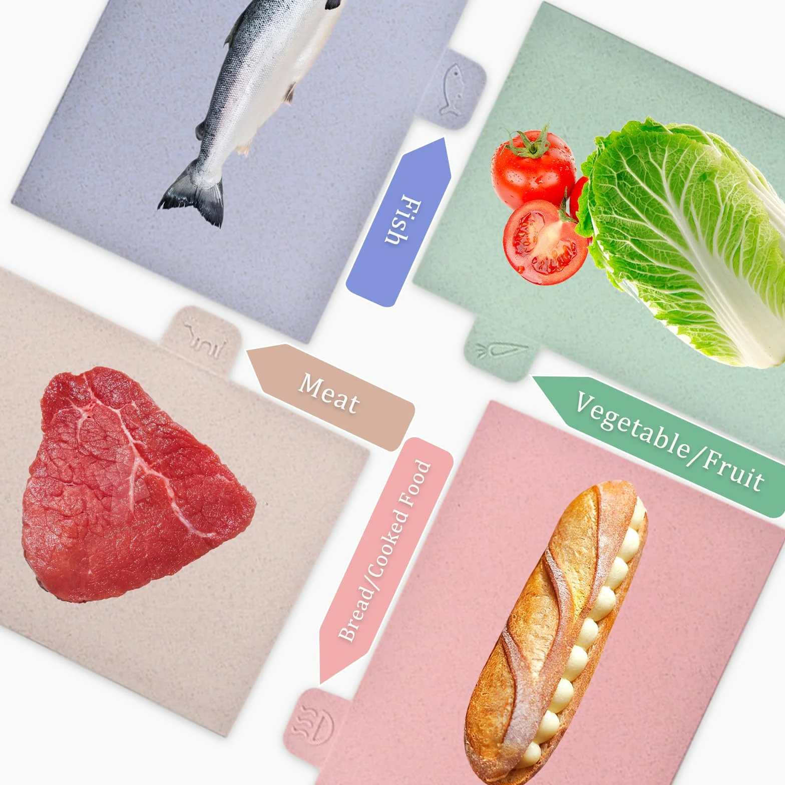 Juego de 4 tablas de cortar de cocina con soporte de almacenamiento, antideslizantes, extragruesas
