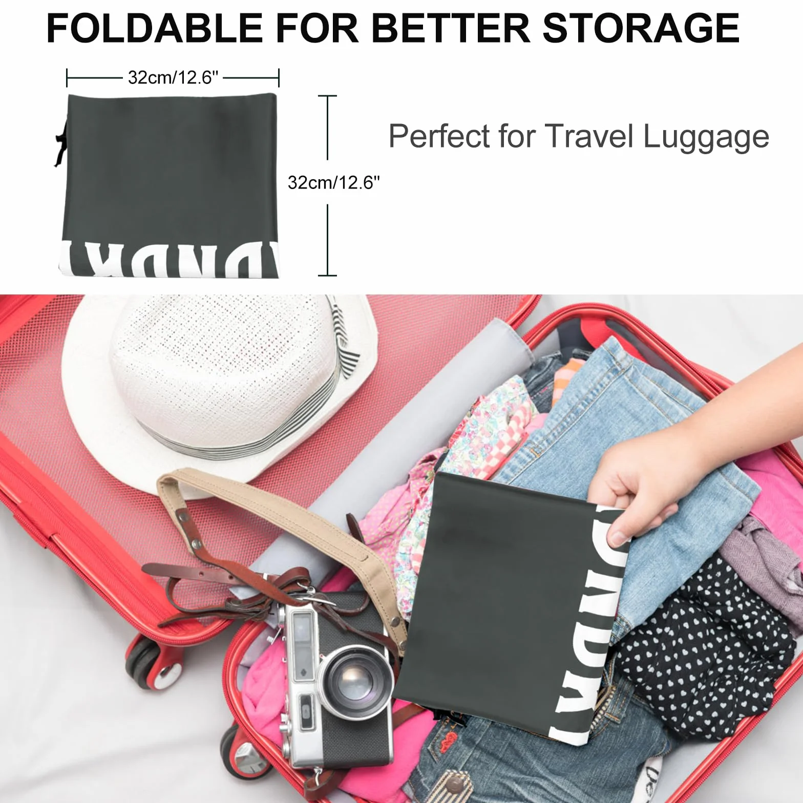 Bolsa de lavandería, bolsa de lavandería de viaje, lavable a máquina, organizador de ropa sucia, lo suficientemente grande como para contener 4 cargas de lavandería, fácil de colocar en una cesta o
