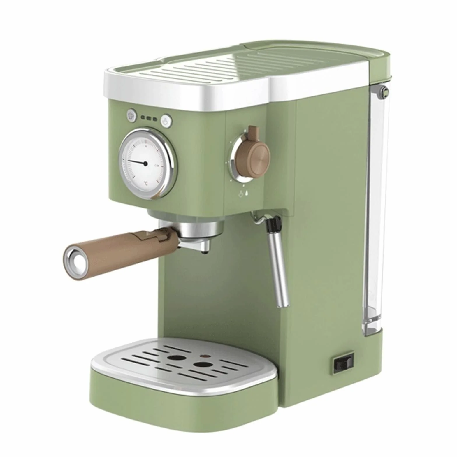 DieffematicKF Cafetera Cápsula eléctrica para Hacer café Espresso con vaporizador de Leche espumoso, Polvo de café de Doble propósito (Color : Green, Size : CN)