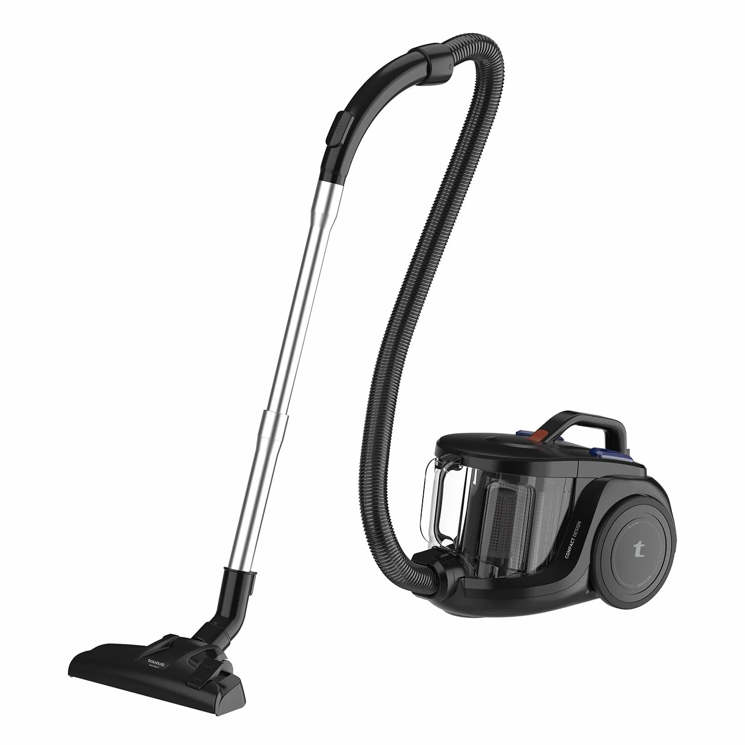 Taurus Guzzler Cyclone - Aspirador sin Bolsa, 850W, para Todo Tipo de Suelos, depósito 2L, Doble Sistema de filtración, filtros extraíbles y Lavables, Ruedas de Goma, Recoge Cables, Accesorios