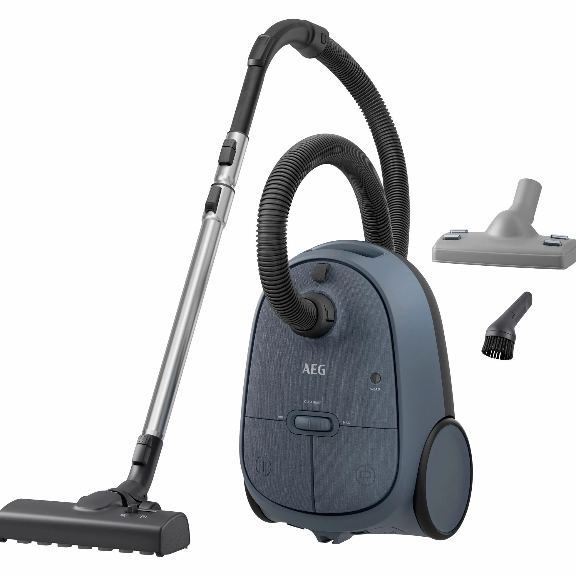 AB61C1OKO Aspiradora Trineo con Bolsa, 850 W de Potencia, 3.5 L de Capacidad, Radio de Acción 12 m, Ruedas XL, Filtro Lavable, Cepillo Parketto, Boquilla 3 en 1, Incluye 1 Bolsa, Modelo ÖKO, Azul