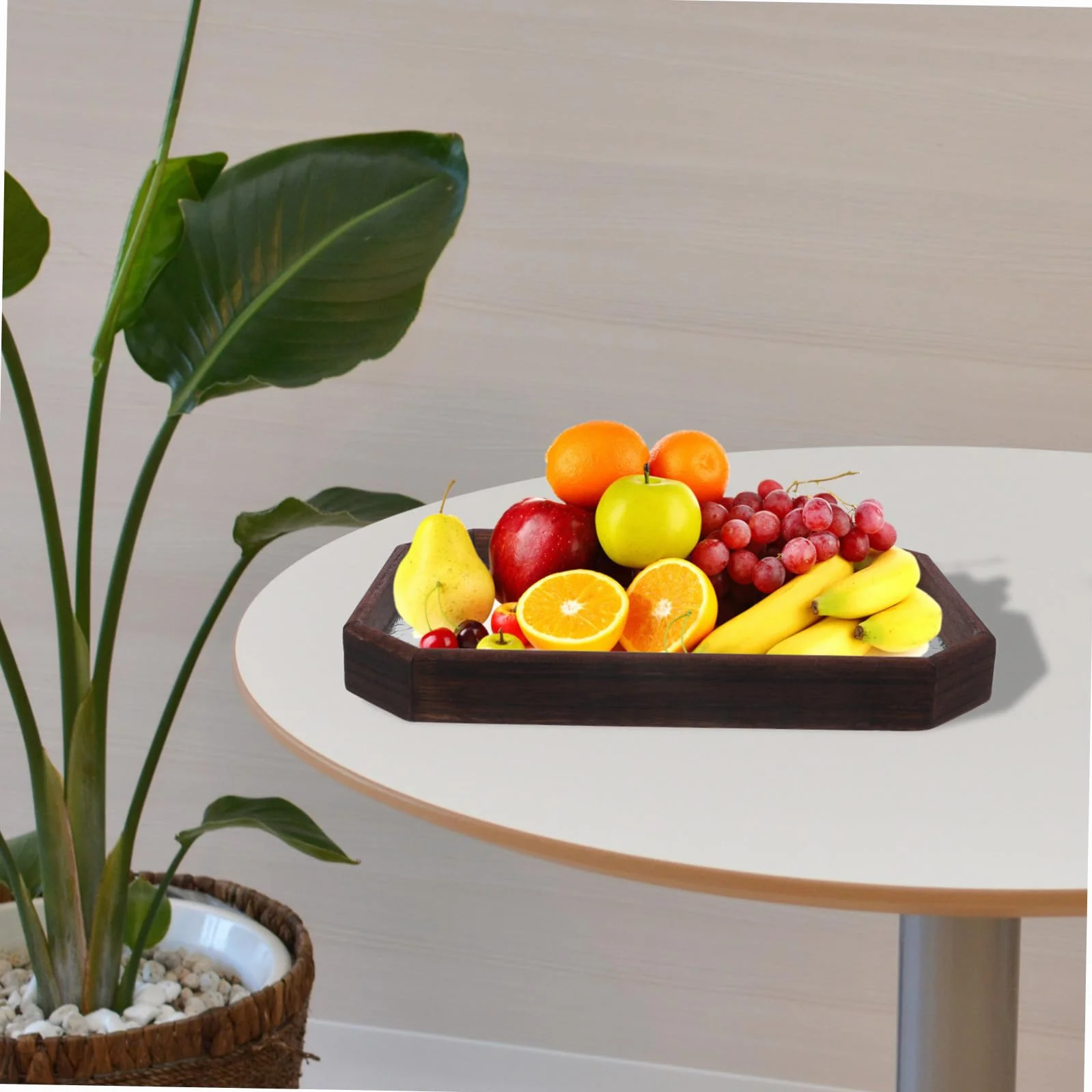 Bandeja Vintage para Servir Snacks y Dulces de Madera y Vidrio Resistente a Roturas, Adecuada para Uso con Invitados en Fiestas