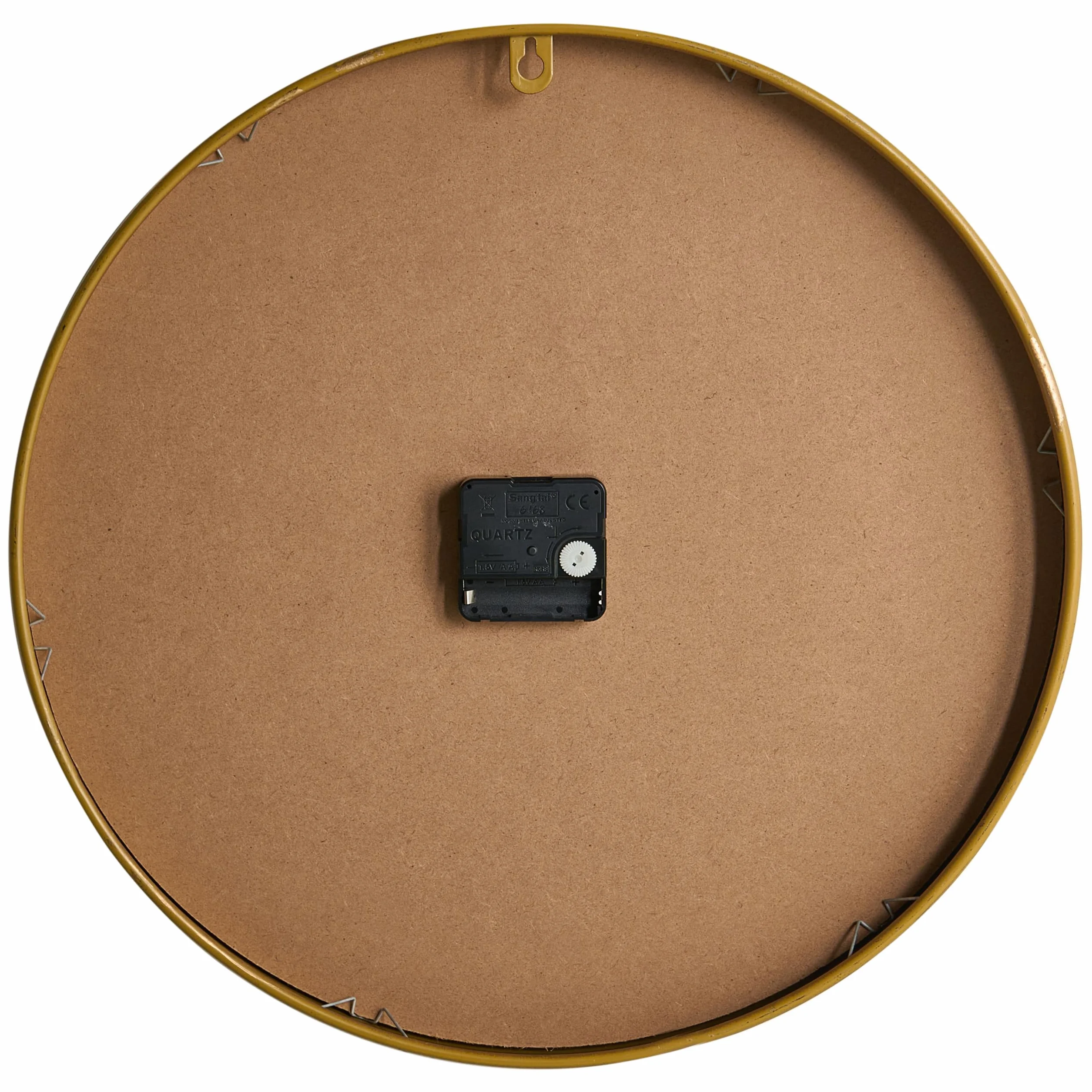 Beliani Reloj de Pared Moderno Industrial de Estilo Minimalista en Tono Dorado MDF Negro Mate Lucens