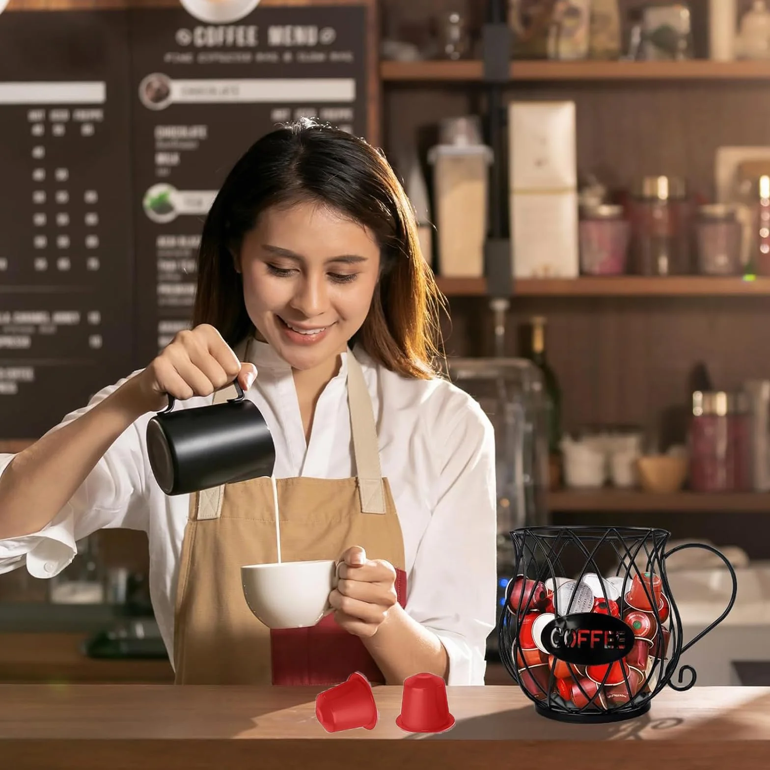 Cesta de Almacenamiento para Cápsulas de Café, Soporte de Expreso