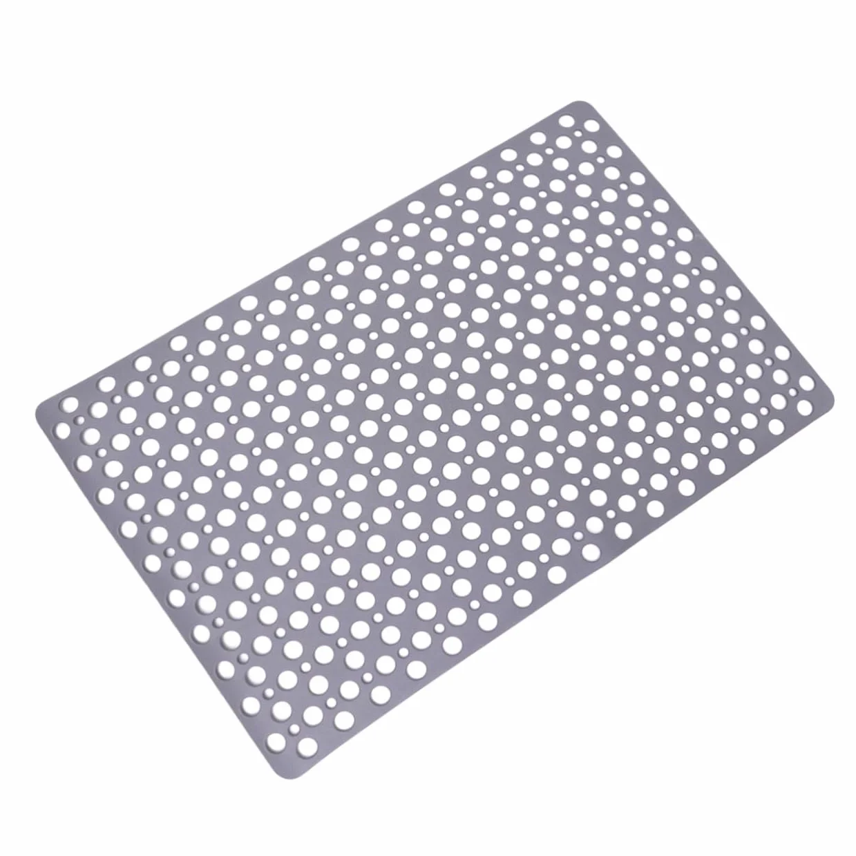 Alfombra de Ducha Antideslizante Ventosa, Hueca, PVC | 60 X 90cm, Gris, para Casa y Hotel, Diseño Perforado para Uso en Cabina