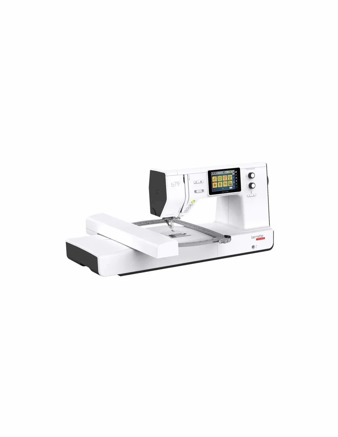 Bernette Bernina B79 - Máquina de coser y bordar blanca, metal y plástico, 500 puntadas, doble alimentación, 3 aros de bordado, amplia área, 2 módulos de software Bernina Toolbox incluidos