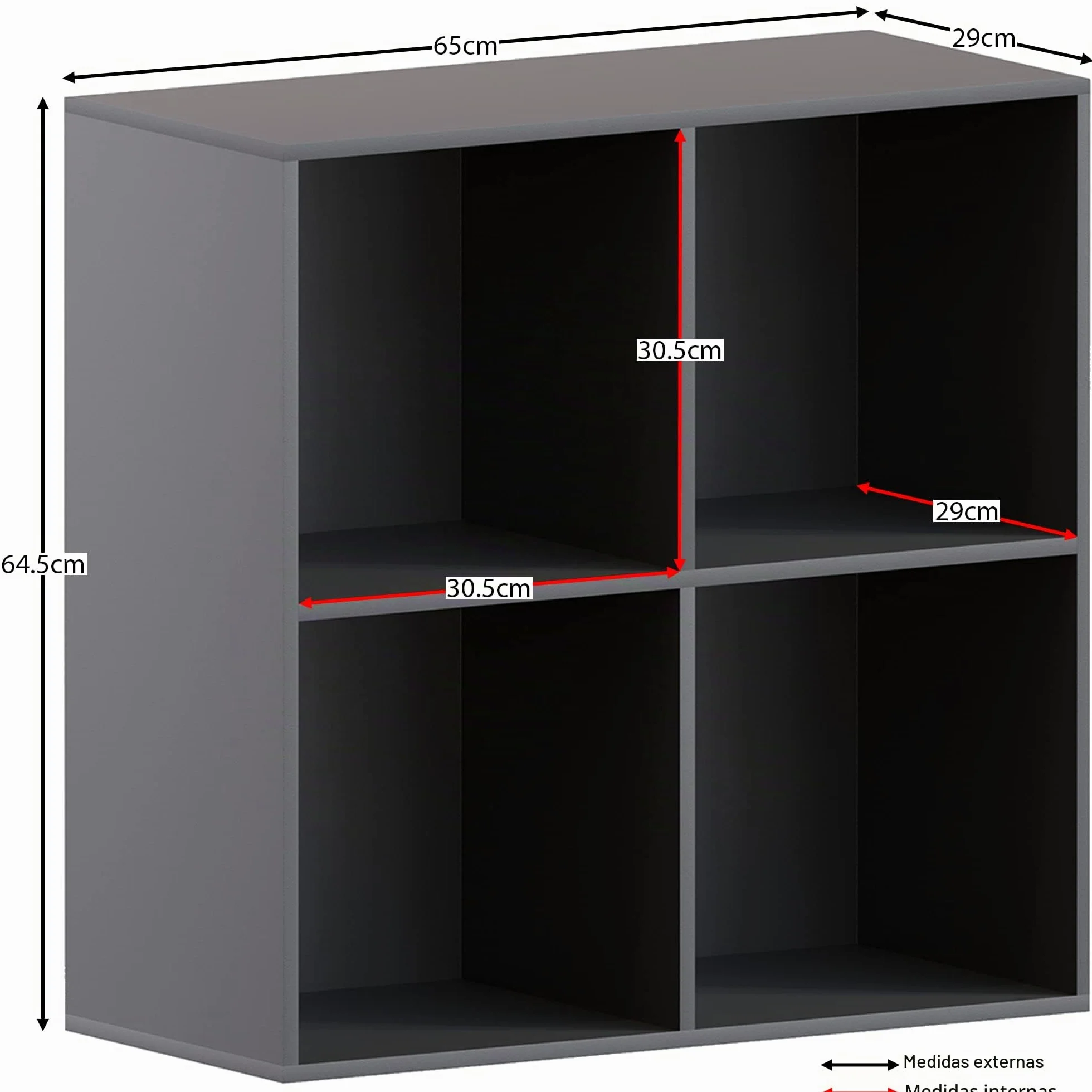 Vida Designs Durham Cube - Estantería organizadora de Almacenamiento para Sala de Estar, estantería de Oficina en casa (4 Cubos, Negro)