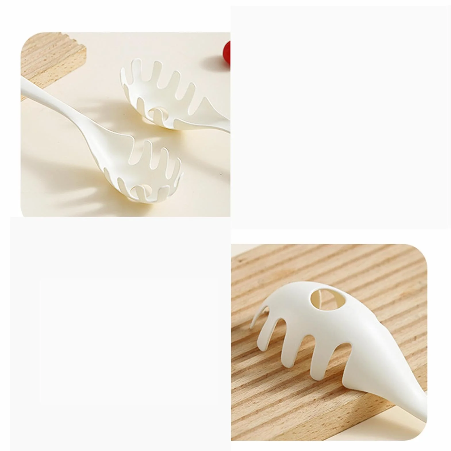 Tenedor para pasta, cuchara para espaguetis con dientes mejorados, utensilios de cocina