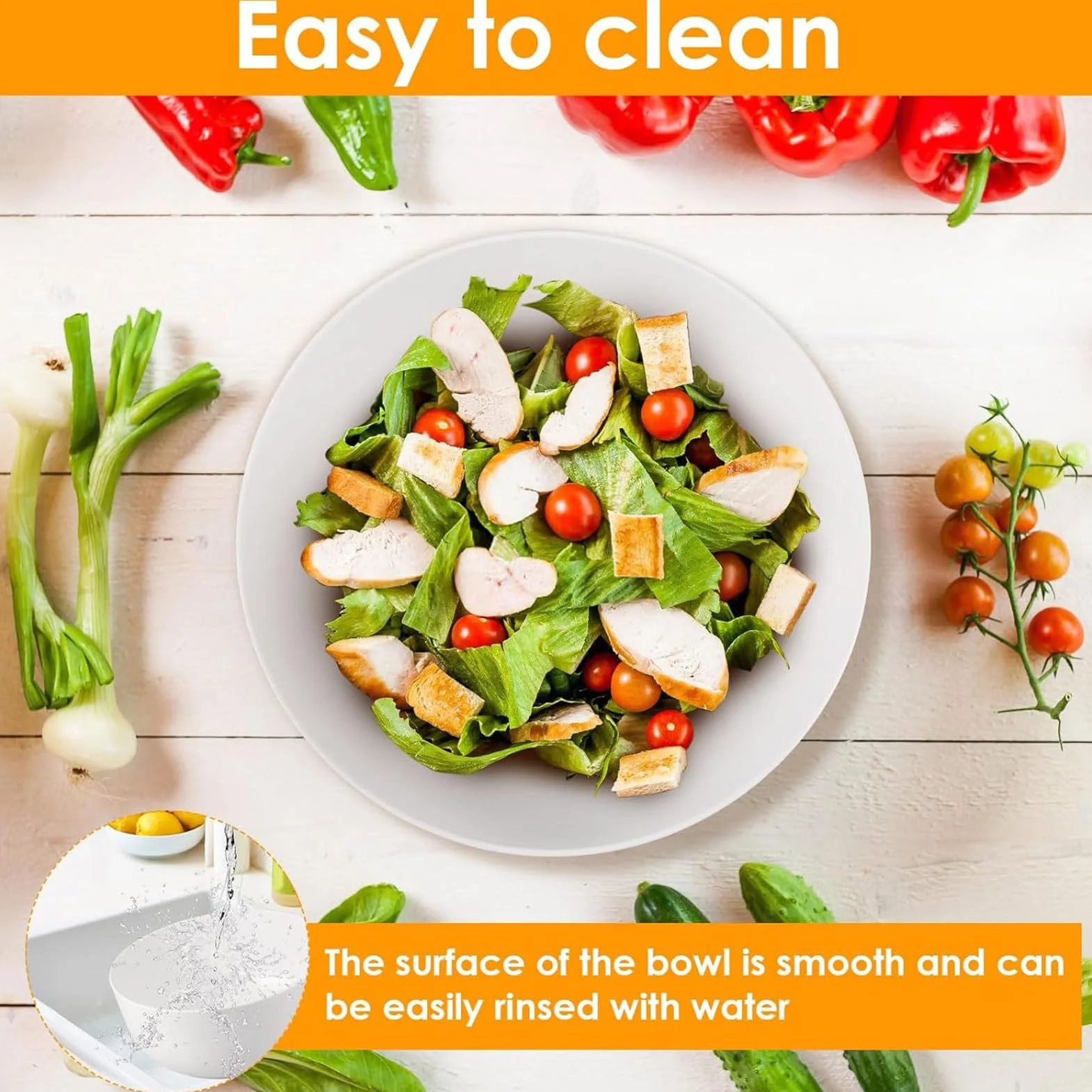 Bol Para Servir Ensaladas Recipientes de Madera para Alimentos, Utensilios | Boles Grandes para Ensaladas y Comer Verduras Pasta Cereal Fideos Preparación Comidas Coci