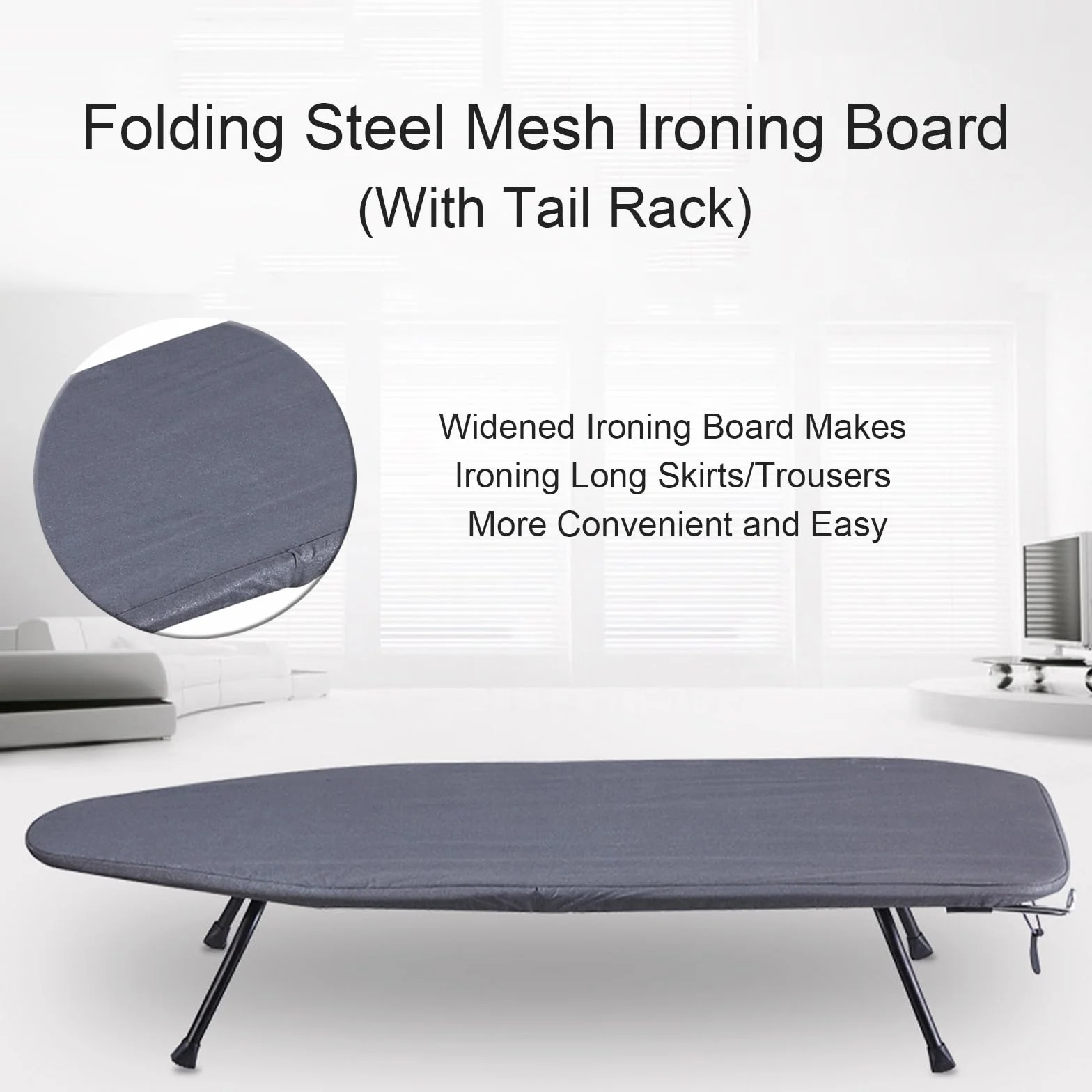 Tabla de Planchar Plegable de Sobremesa con Soporte para Plancha, Mesa de Planchar Portátil Colgante con Gancho para Uso Doméstico en Lavandería