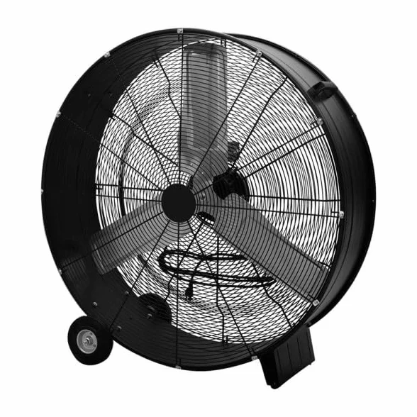 Bilake Ventilador Industrial de Suelo con Ruedas | Portátil y Cabezal Orientable | Motor AC Eficiente | Rejilla de Seguridad | Almacenes, Gimnasios, Colegios, Fábricas, Talleres (Ø98cm | 630W)