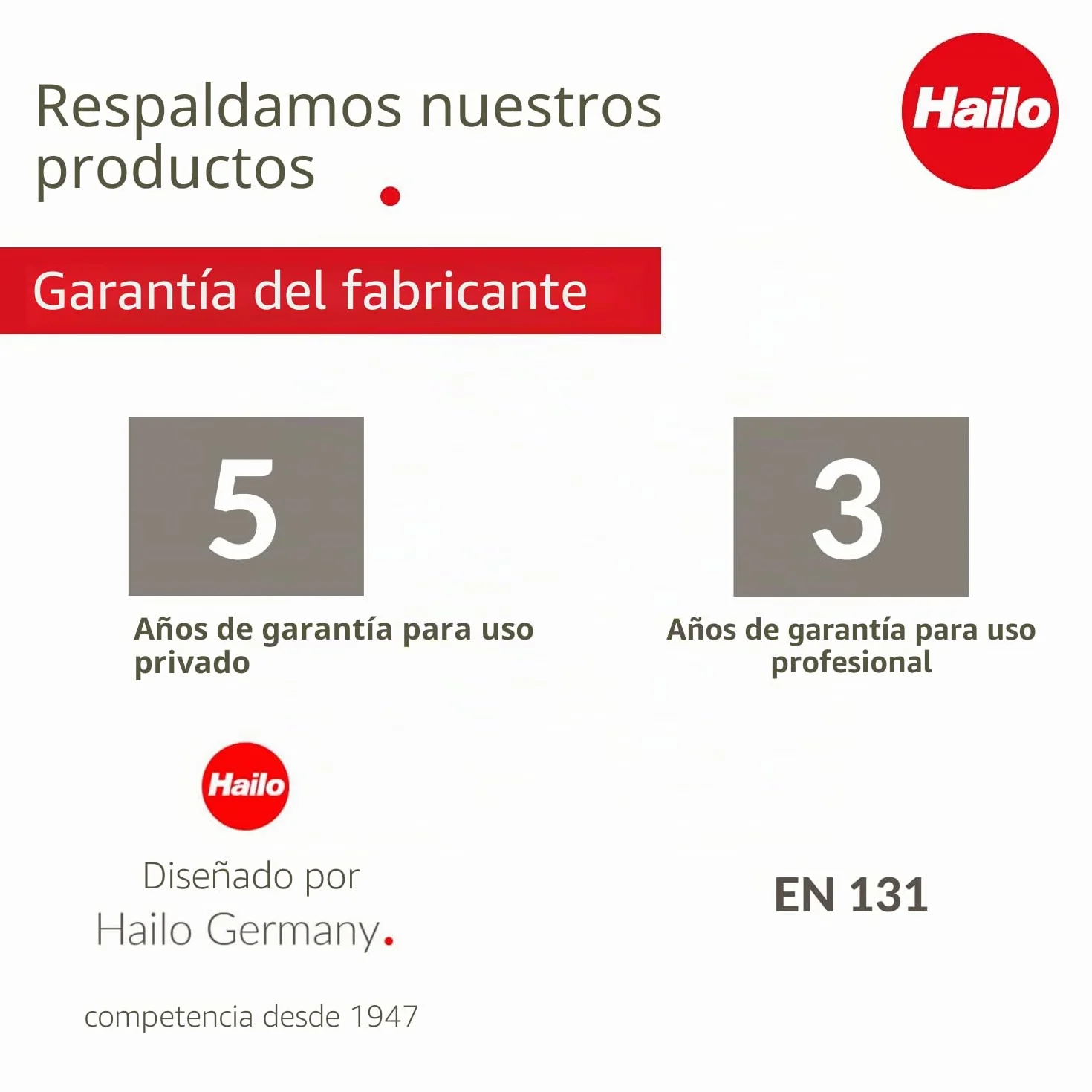 Hailo 4303-201 Taburete de Aluminio con Estribo Alto de Seguridad (3 peldaños) Plateado (4303-321)