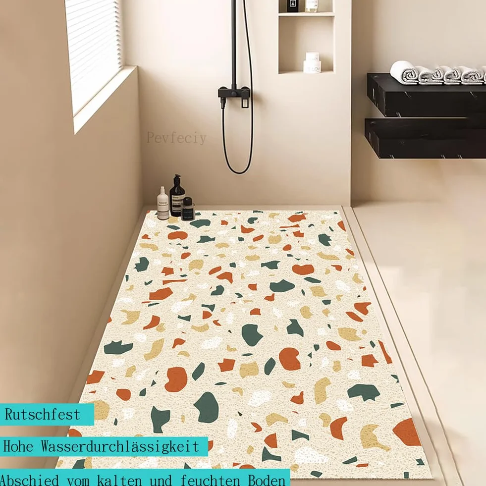 Alfombrilla Ducha Antideslizante 70X150 CM para baños y bañera Modernos Alfombra Ducha Antideslizante Suave y cómodo PVC Alta Permeabilidad al Agua