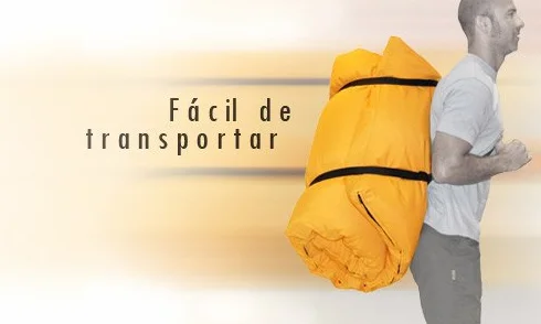 Futón Portátil Naranja, 80x200x4 cm.