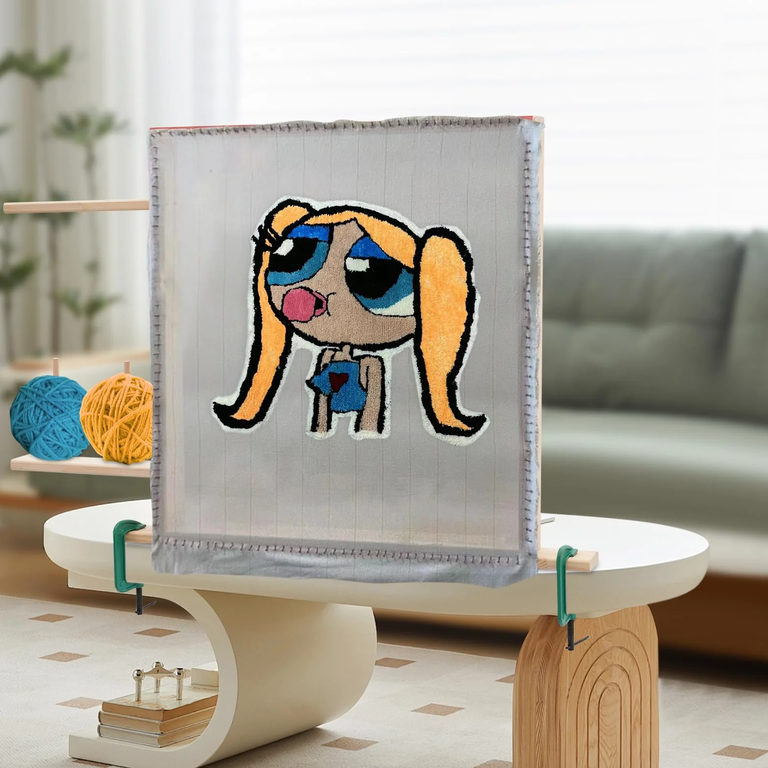 innytund Tufting Frame, 27.6in HolzTeppich Herstellung Rack Kit Teppich Tuft Stand mit 2* G Klemmmmen und 6* L-förmige Eckcodes, DIY Craft Making Rahmen Kit für Tapestry Nähen und Tufting Tuch Stand