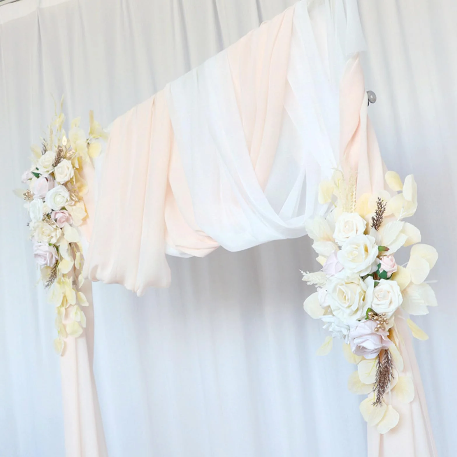 Kit de flores artificiales de arco de boda, paquete de 2, guirnalda de flores artificiales de boda, letreros de bienvenida, decoraciones florales para ceremonia de boda, recepción,
